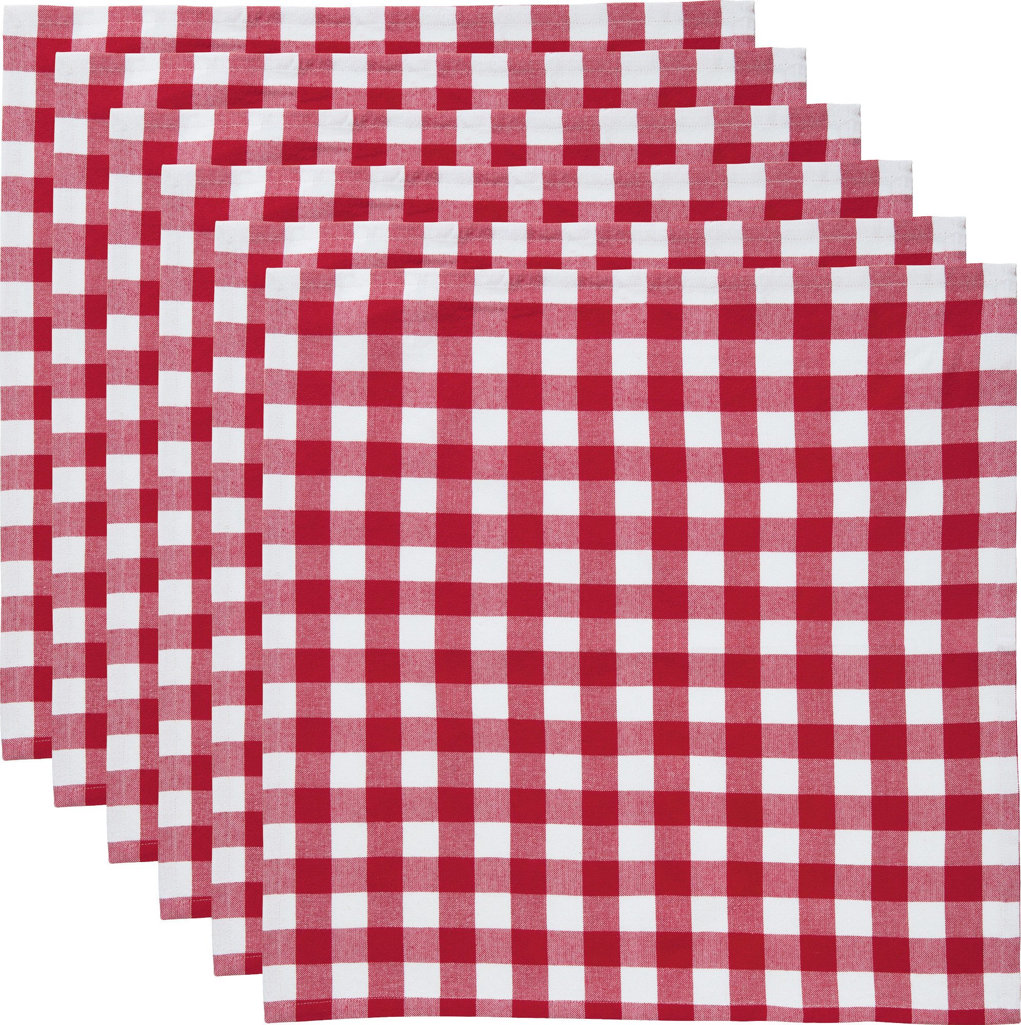 REDBEST Stoffserviette Serviette "Nashville" 6er-Pack, Baumwolle Karo/Landhaus