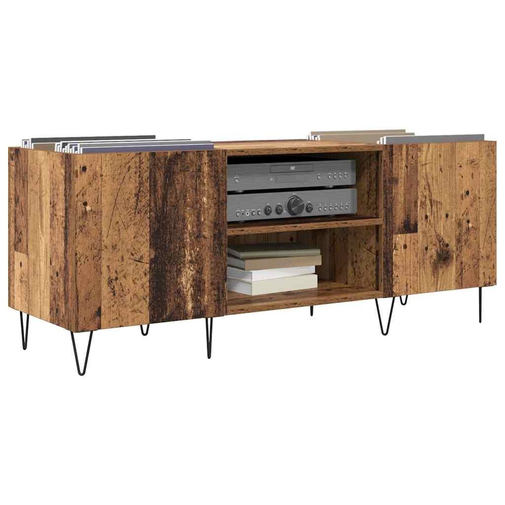 vidaXL Lowboard Schallplattenschrank mit Regal mit Tür Altholz 121 x 38 x 48 cm (1 St)