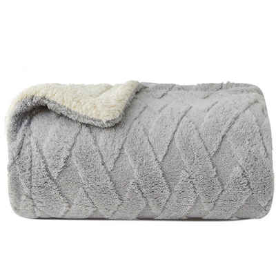 Wohndecke MT09, KEAYOO, Sherpa Fleece Warm Decke Kuscheldecken für Bett, Sofa und Couch