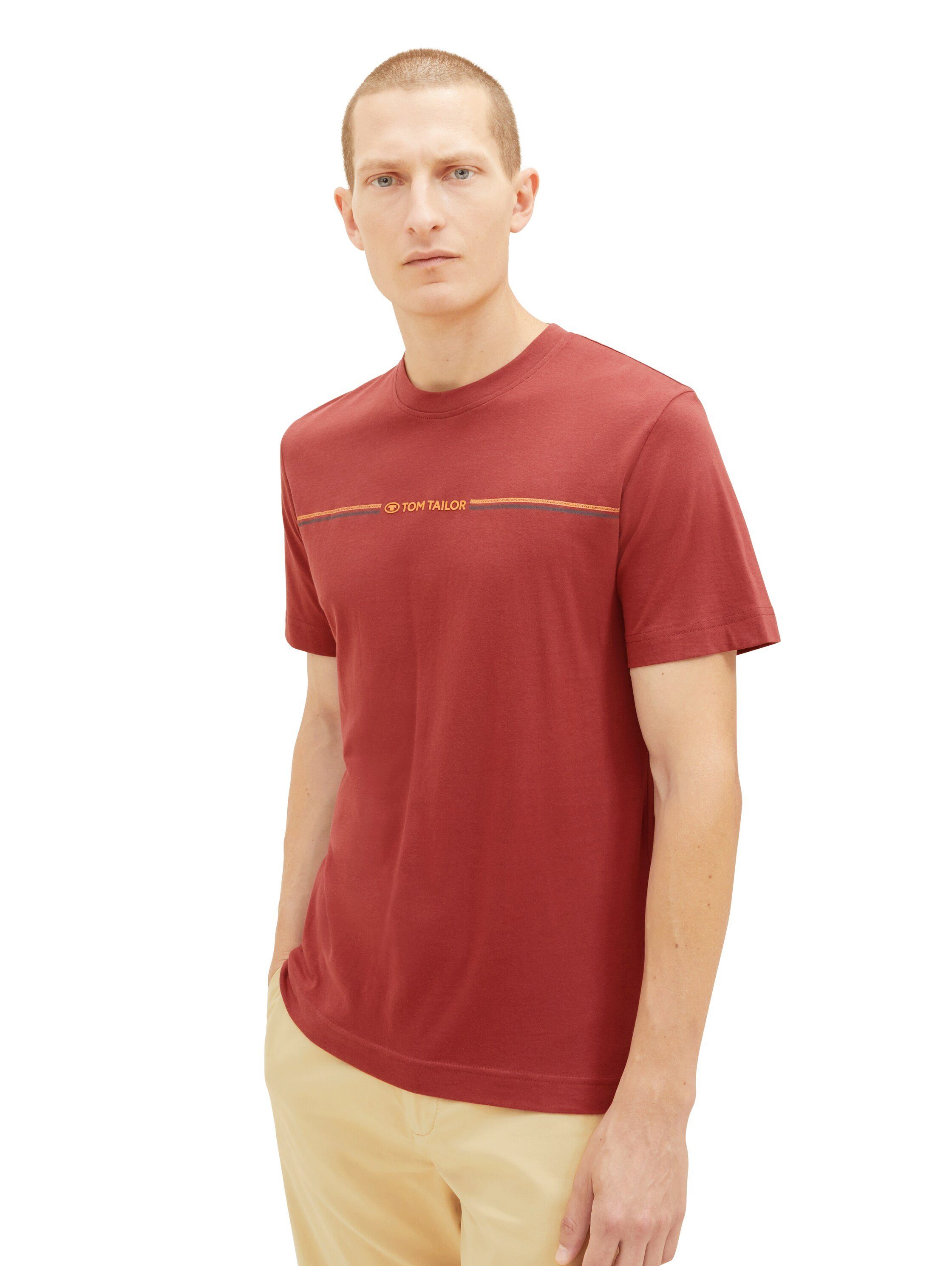 T-Shirt TAILOR mit Print TOM Rot T-Shirt