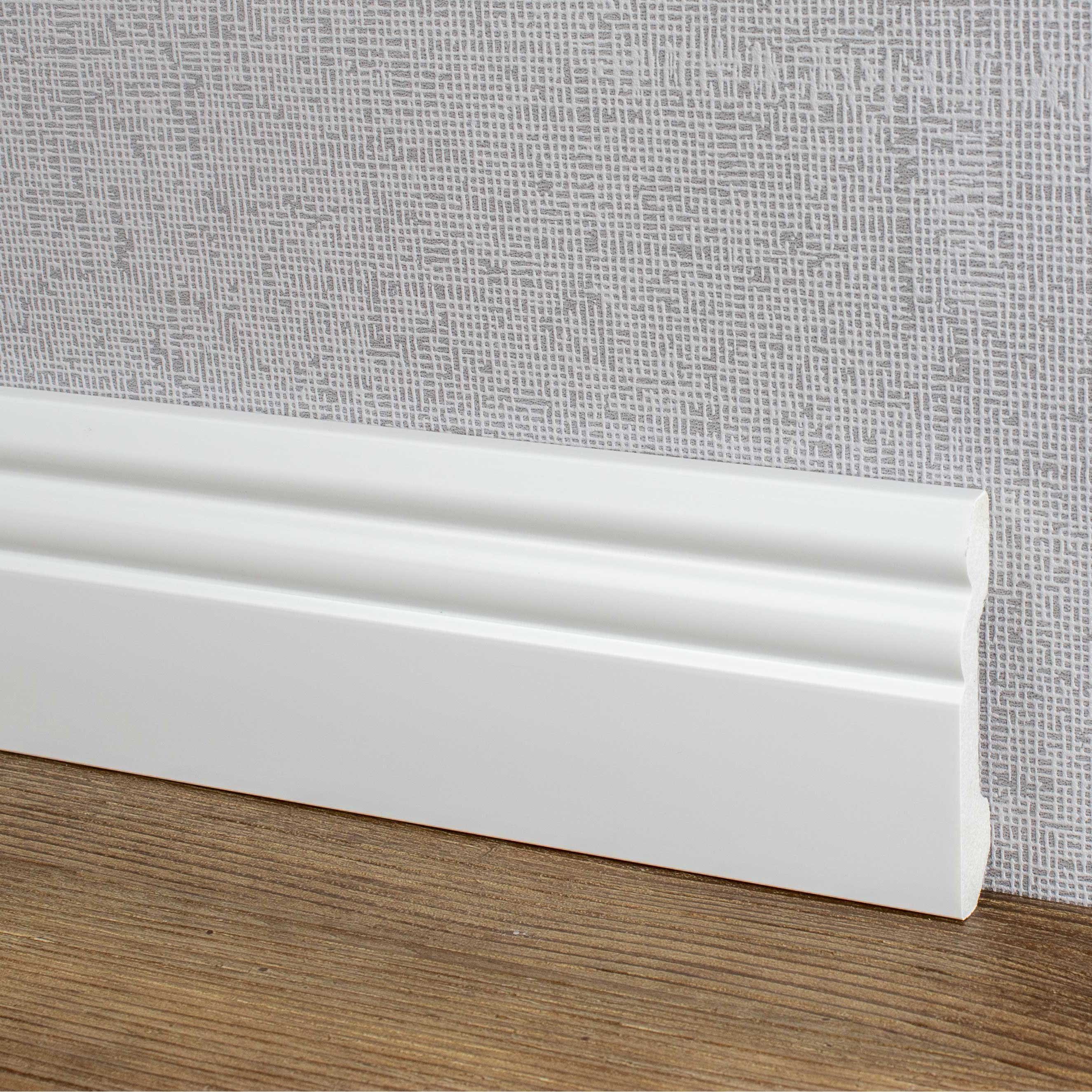 PROVISTON Sockelleiste Berliner Profil, 16 x 80 x 2000 mm, Hamburger Fußleiste Kunststoff