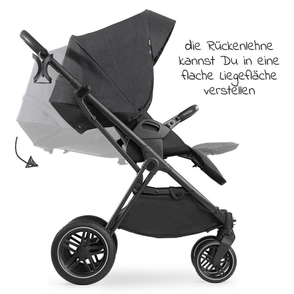 Babywanne, mit Set Kombi-Kinderwagen X Sportsitz, Set Isofix - Base Babyschale, Hauck Black, Kinderwagen Vision Melange 4in1 Trio