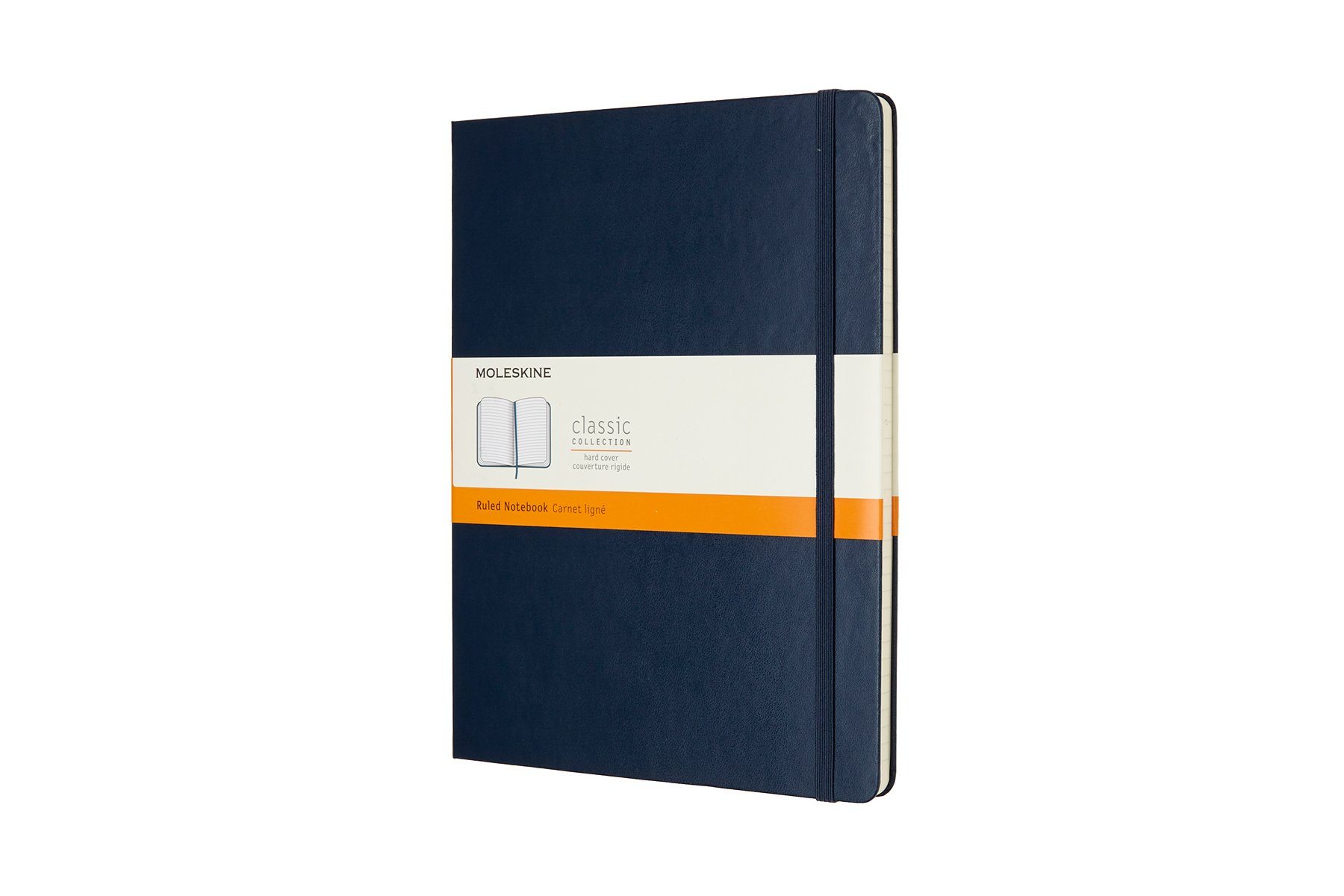 Notizbuch, Einband mit MOLESKINE 70g-Papier Saphir - Collection (19x25) - festem Classic XL