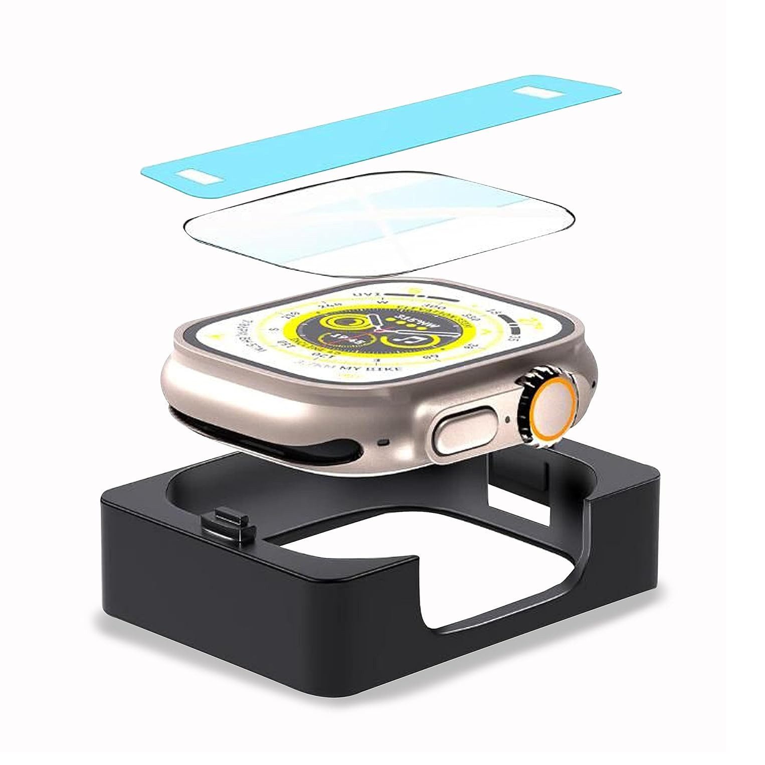 Ventarent Displayschutzfolie Schutzglas Schutzfolie mit Aufbringhilfe für Apple Watch Series 10 42mm, inkl. 2x Aufbringhilfe, Reinigungstuch und Staubentfernungssticker, 2 Stück, Extrem kratzfest (9H), Schmutzabweisend, Abgerundete Kanten, Hartglas