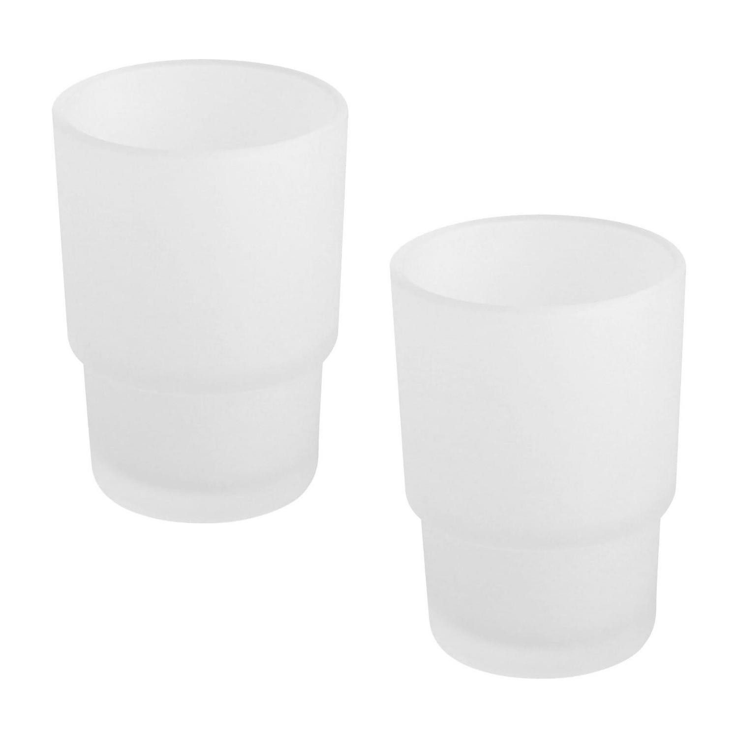 LuxusKollektion Zahnputzbecher 2er Set Zahnputzbecher Glas Mattiert, (2-St)