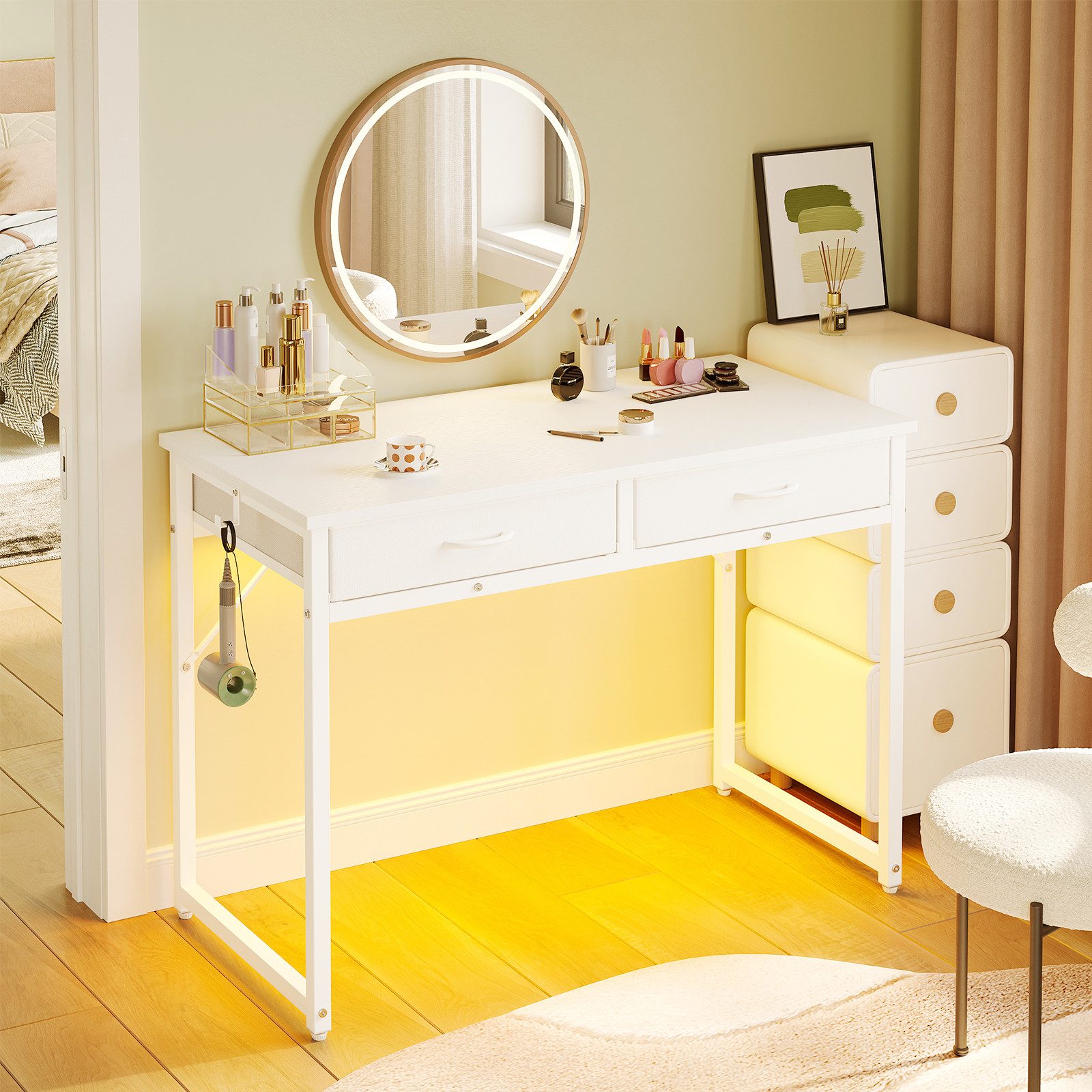 Pinmoco Schreibtisch Ein Schreibtisch mit Schubladen, ein Schminktisch, 106 günstig online kaufen