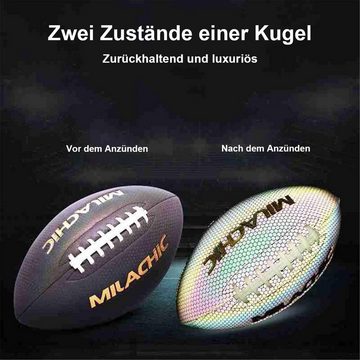 yozhiqu Rugbyball Leuchtender, fluoreszierender, reflektierender Fußball, PU-Trainingsball nach amerikanischem Standard