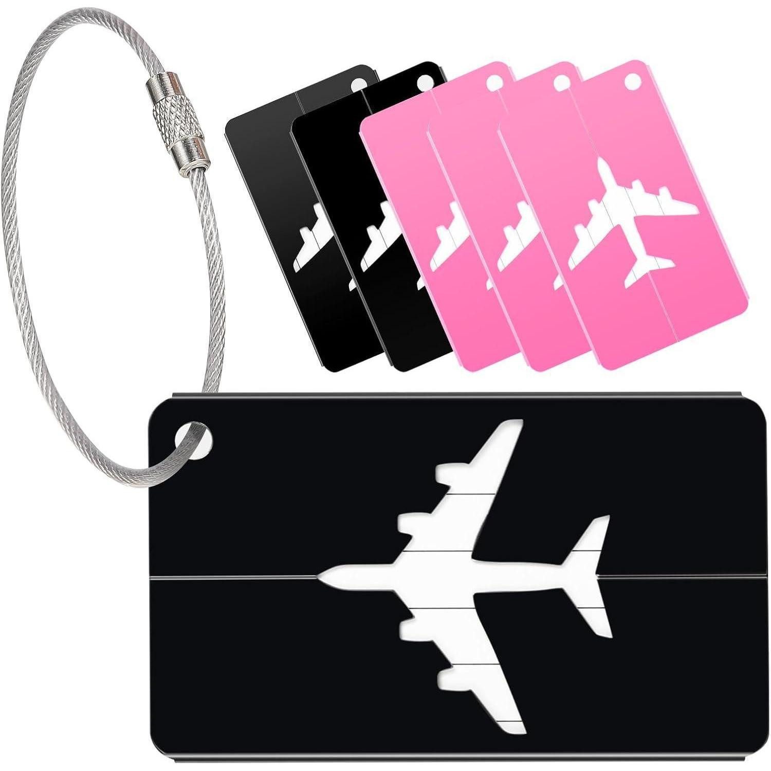 Gepäckanhänger 6er Set Kofferanhänger Aluminium Adressschild wasserdicht Handtasche