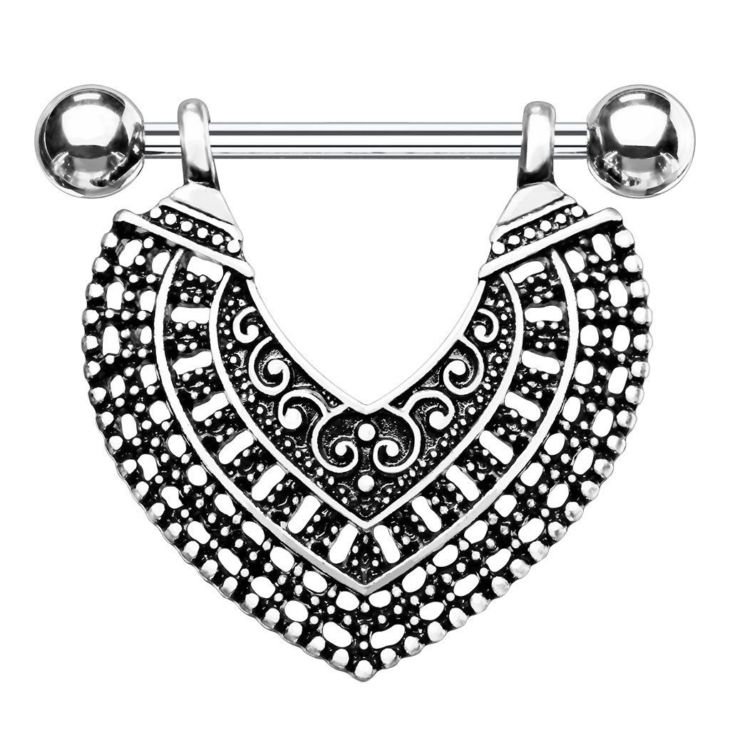 Taffstyle Intimpiercing Nippelpiercing Herz beweglich Ornament Chirurgenstahl Silber (Ohrpiercing Cartilage Tragus Helix Lobe Piercing), Brustwarzenpiercing Beweglich Brust Nippel Intim Intimpiercing Ohr