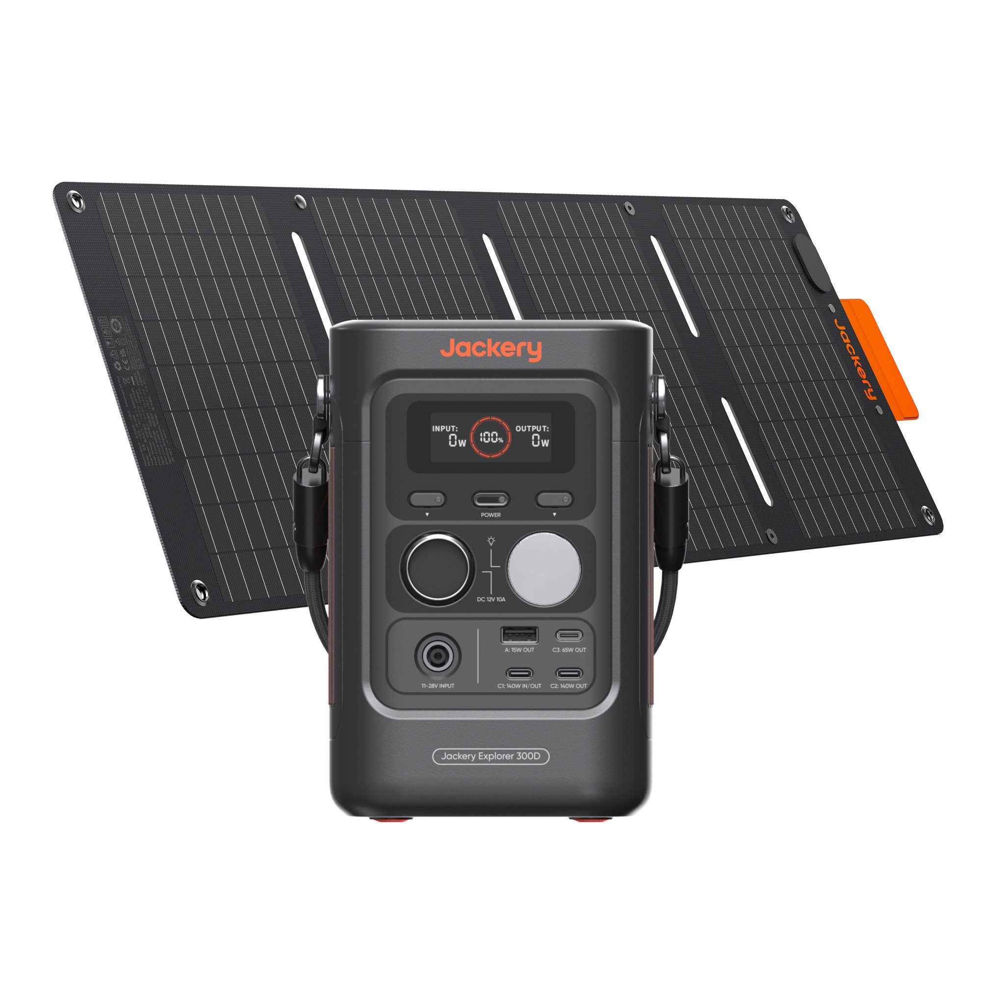 Jackery Explorer 300D tragbare Powerstation 288Wh LFP-Batterie, 300W DC Power, 2x USB-C bis 140W, Powerbank für Camping, Reisen & Wohnmobile 15000 mAh (12 V), Solargenerator mit 40W Mini Solarpanel