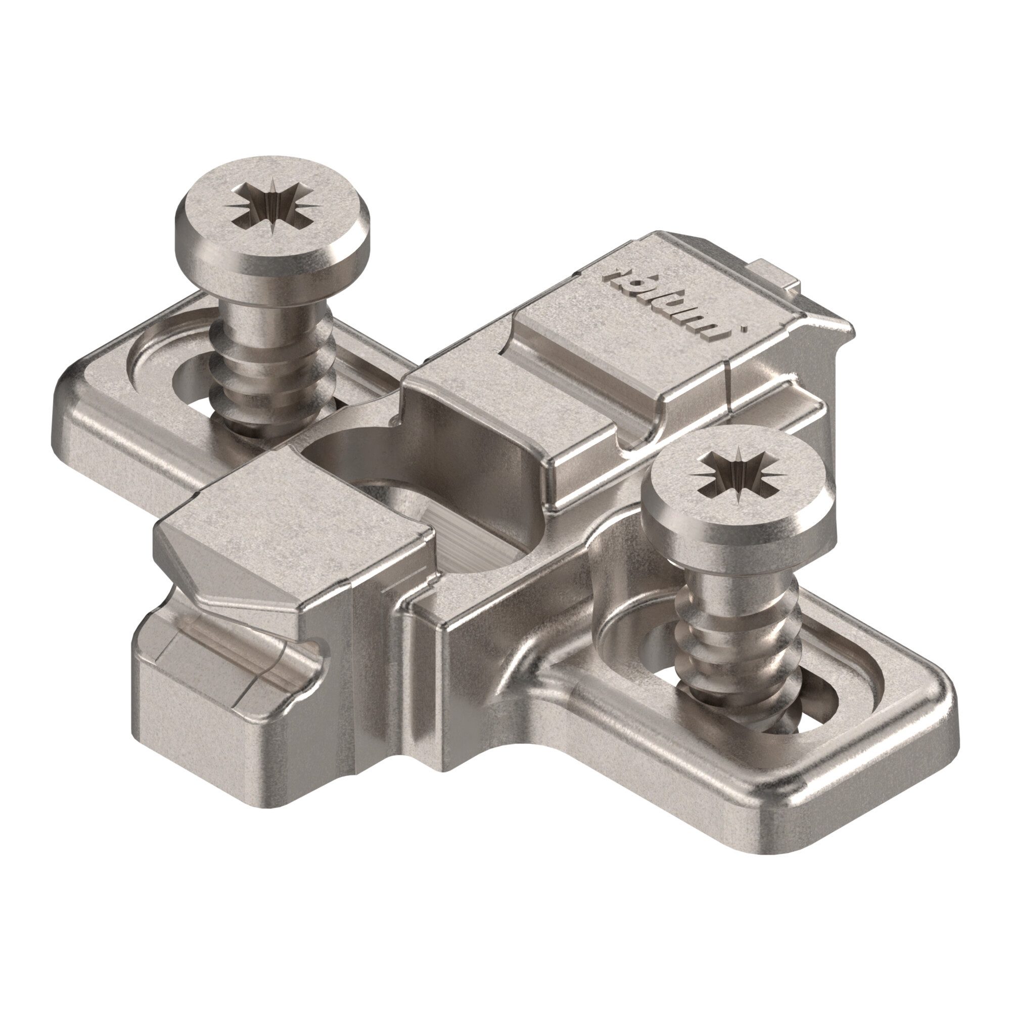 blum Möbelbeschlag Blum CLIP Montageplatte, kreuz, 3 mm, Zink, mit vormontierten Systemsc