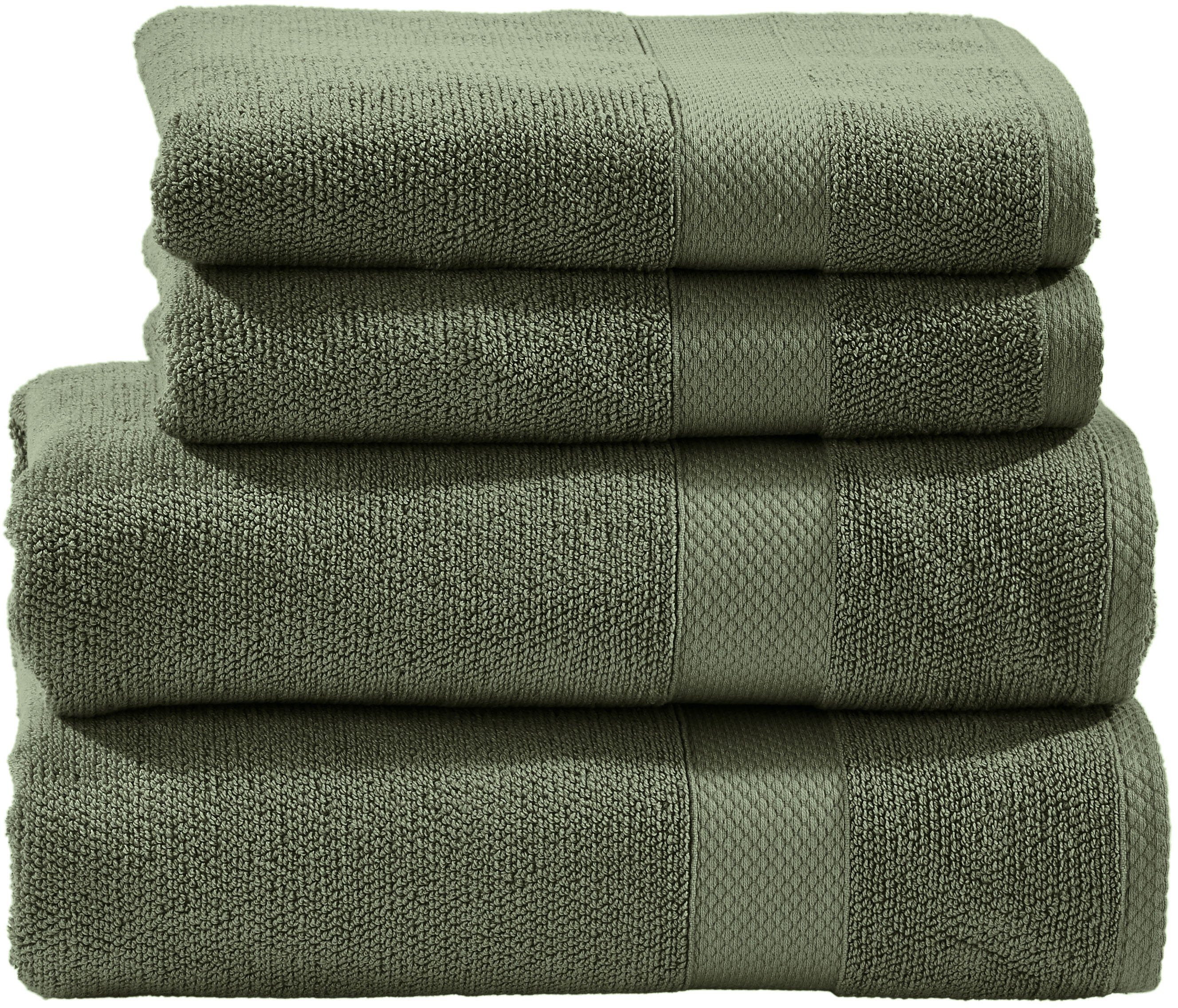 done.® Handtuch Set Deluxe 2 Gästetücher (30x50 cm), 2 Handtücher (50x100 cm), Zwirnfrottee (Set, 4-St), aus hochwertigem Zwirnfrottier