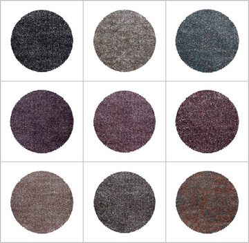 Teppich Meliert Design, Teppium, Rund, Höhe: 30 mm, Runder Teppich Meliert Design Wohnzimmer versch. farben und größen