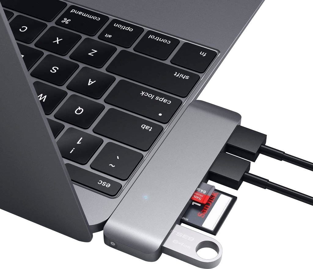 Satechi Type-C USB 3.0 3-In-1 Combo Hub Adapter zu MicroSD-Card, SD-Card, USB Typ A, USB Typ C