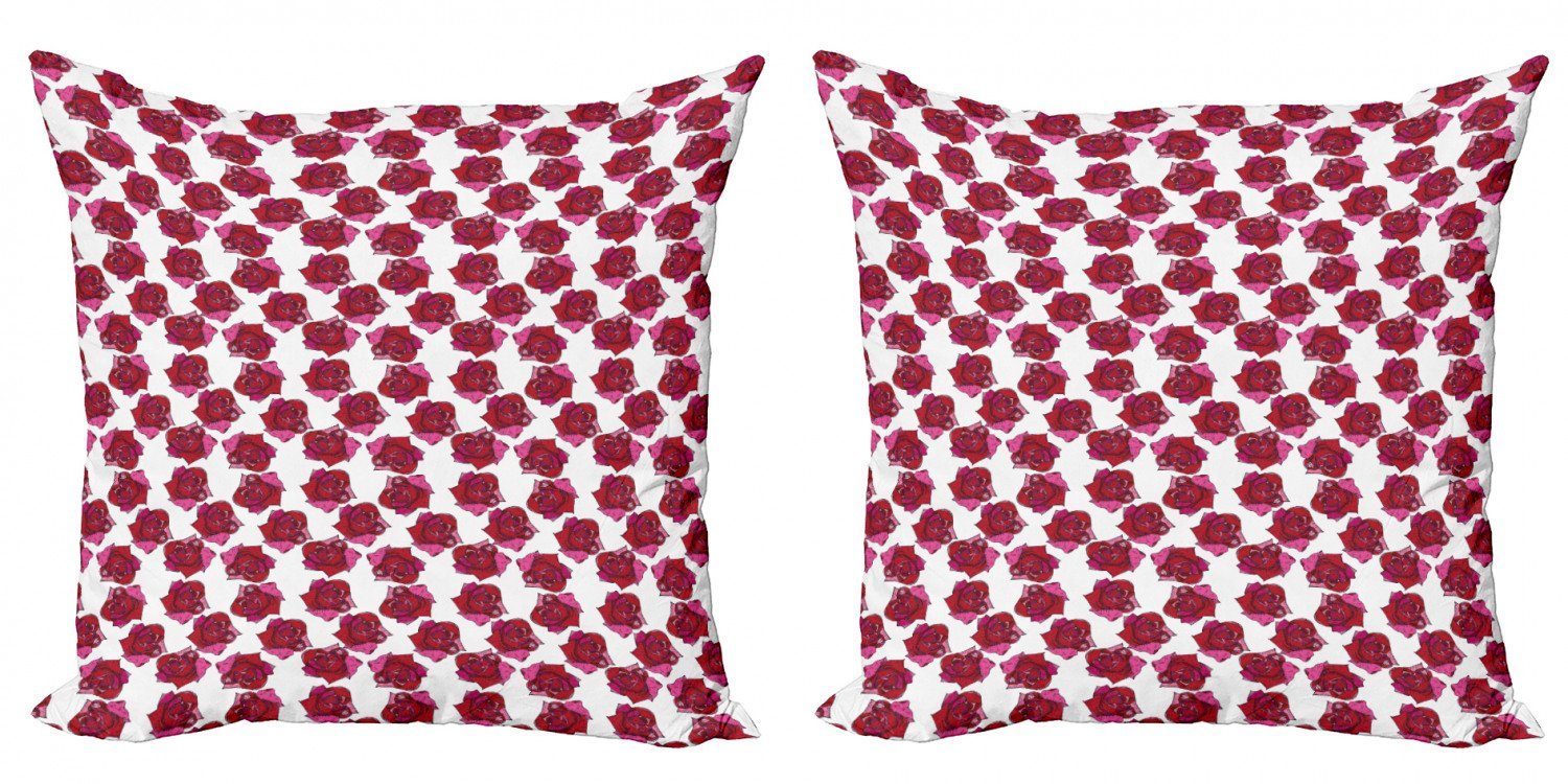 Kissenbezüge Modern Accent Doppelseitiger Digitaldruck, Abakuhaus (2 Stück), Rosen Flüchtiges abstraktes Blumenbild