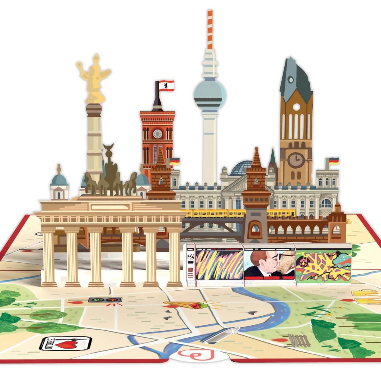 papercrush Geschenkkarte Berlin Pop-Up Karte, Handgemacht