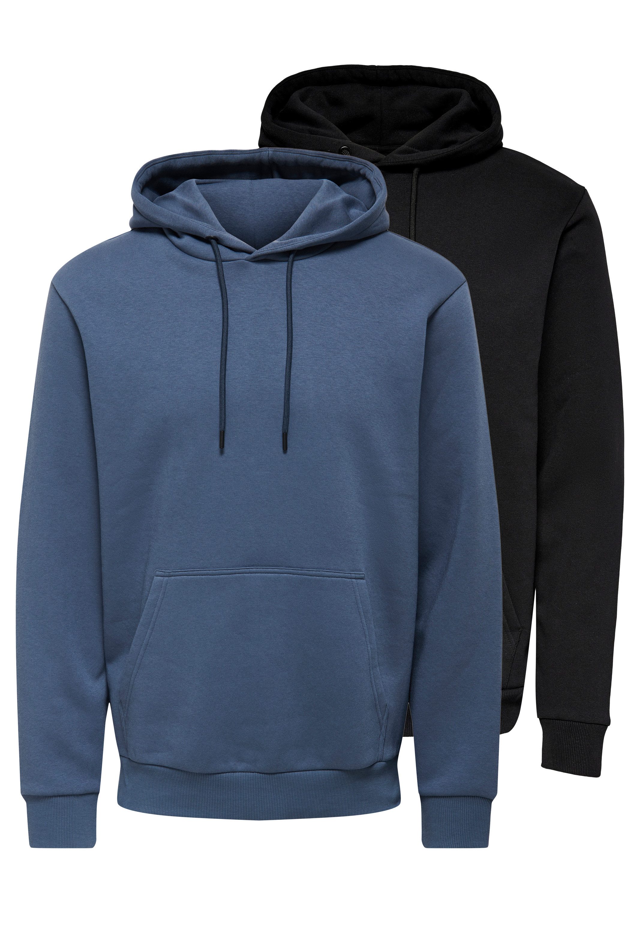 ONLY & SONS Hoodie 2er Pack Ceres (Spar-Set, 2-tlg) Sweatshirt / Hoodie - Baumwolle - Atmungsaktiv