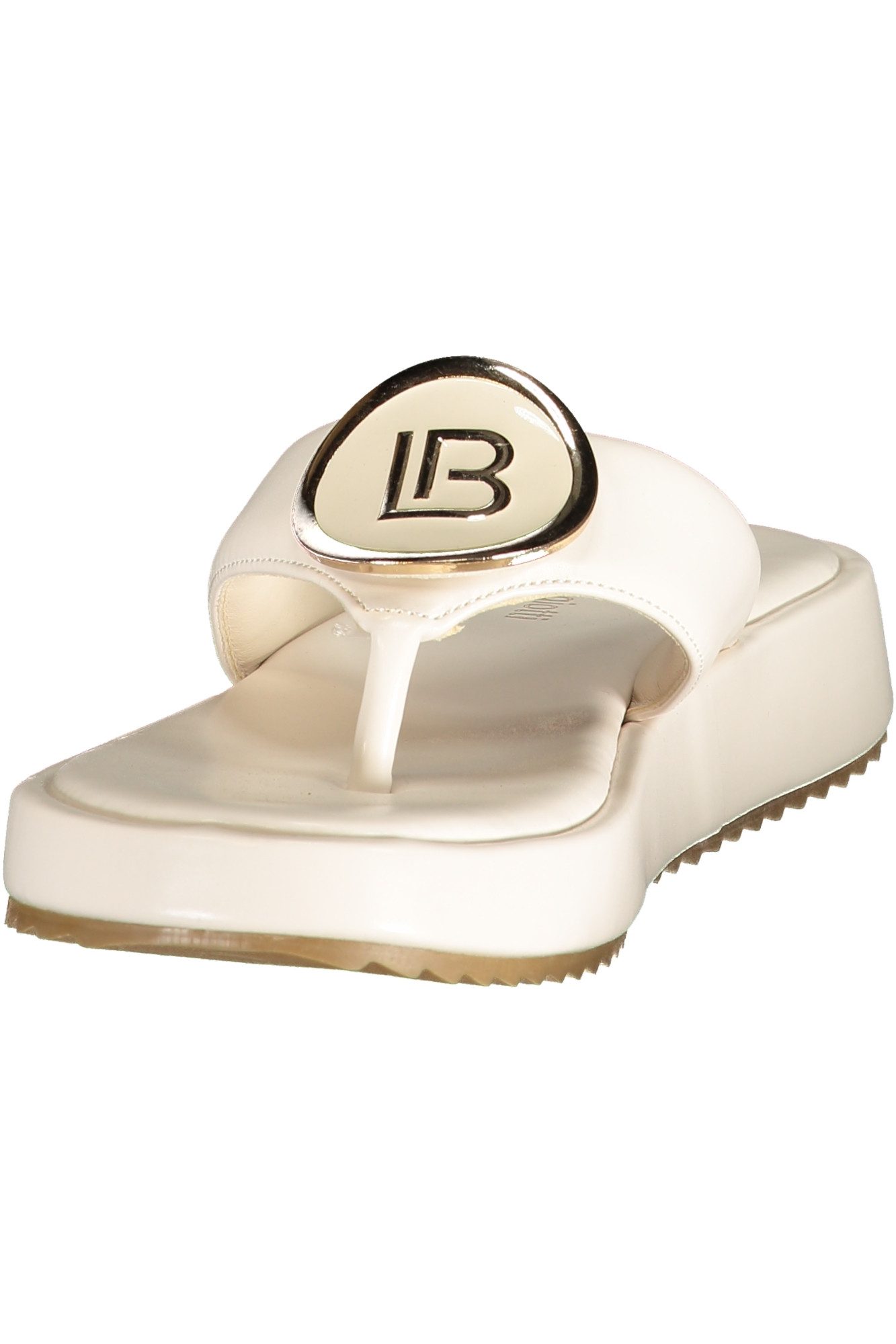 Laura Biagiotti Zehentrenner Weiße Damen-Zehensandalen mit Logo – Stilvoll