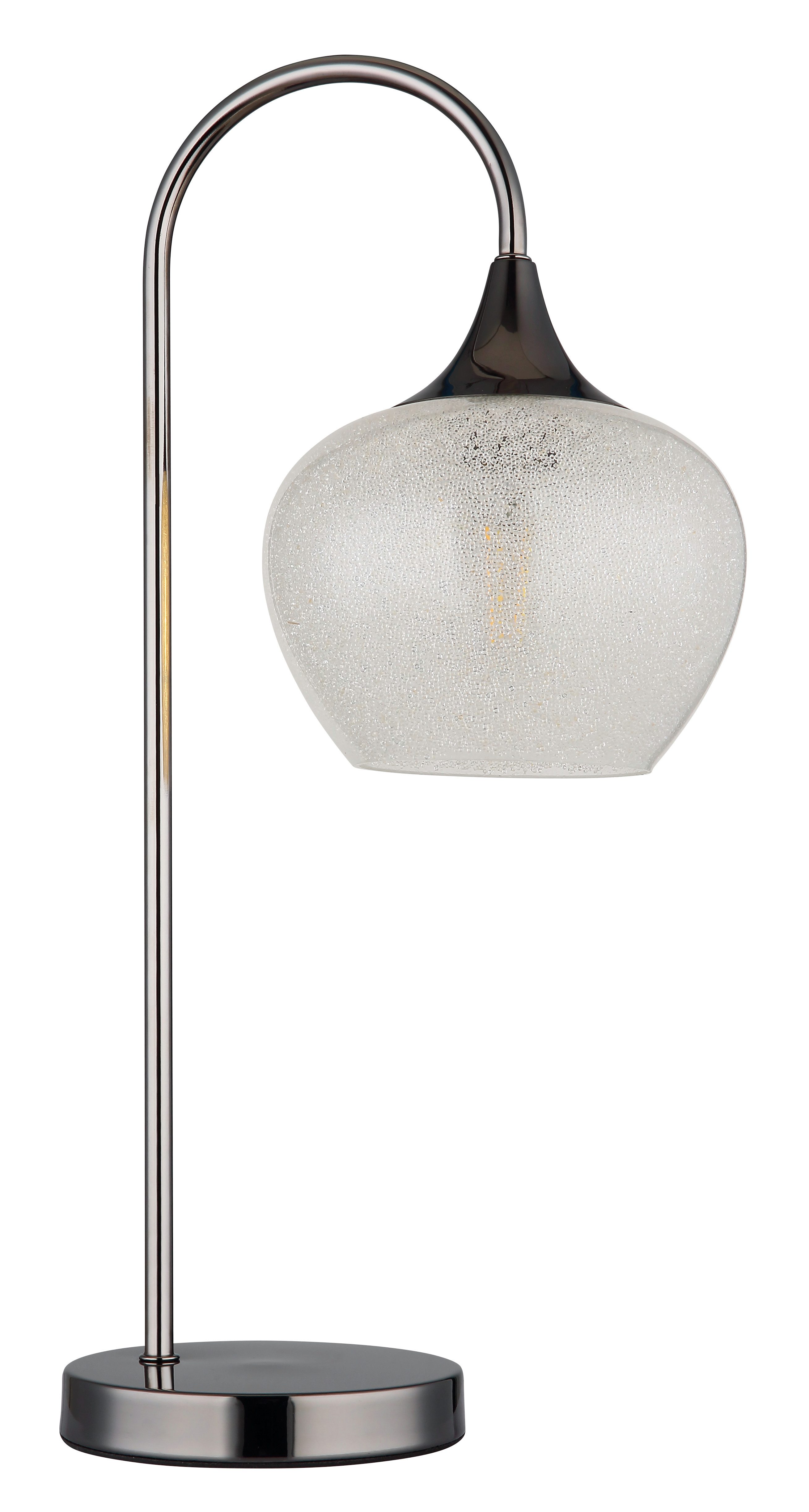 GLOBO LIGHTING Tischleuchte MAXY, ohne Leuchtmittel, Tischleuchte Schwarz-Chrom, Glas/Kristalle, E27