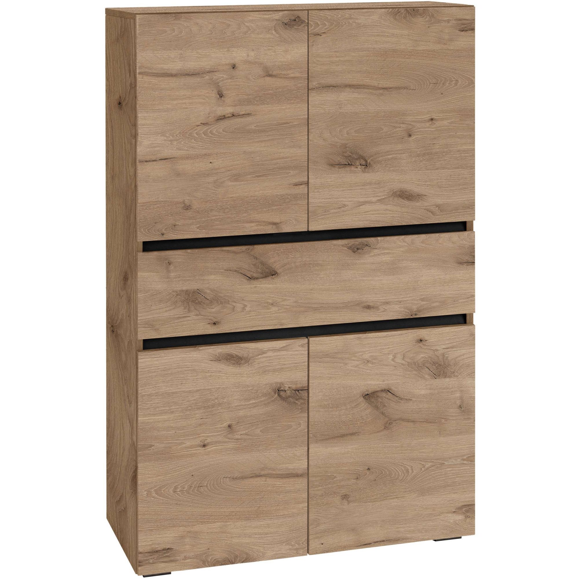 Home affaire Midischrank Wisla mit 4 Türen & 1 Schublade, Breite 76 cm, Höhe 130 cm