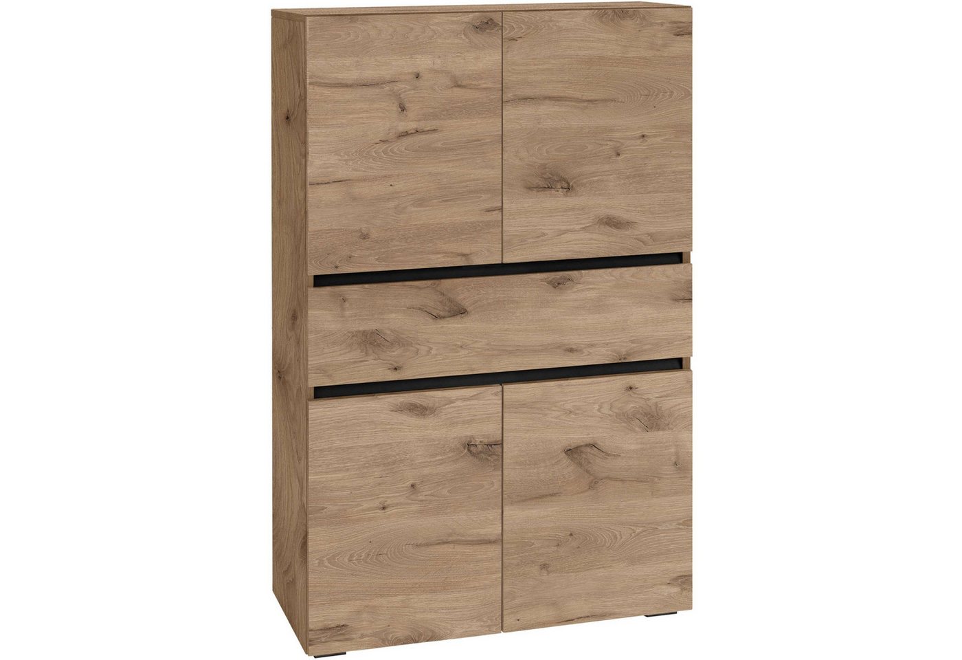 Home affaire Midischrank Wisla mit 4 Türen & 1 Schublade, Breite 76 cm, Höhe 130 cm