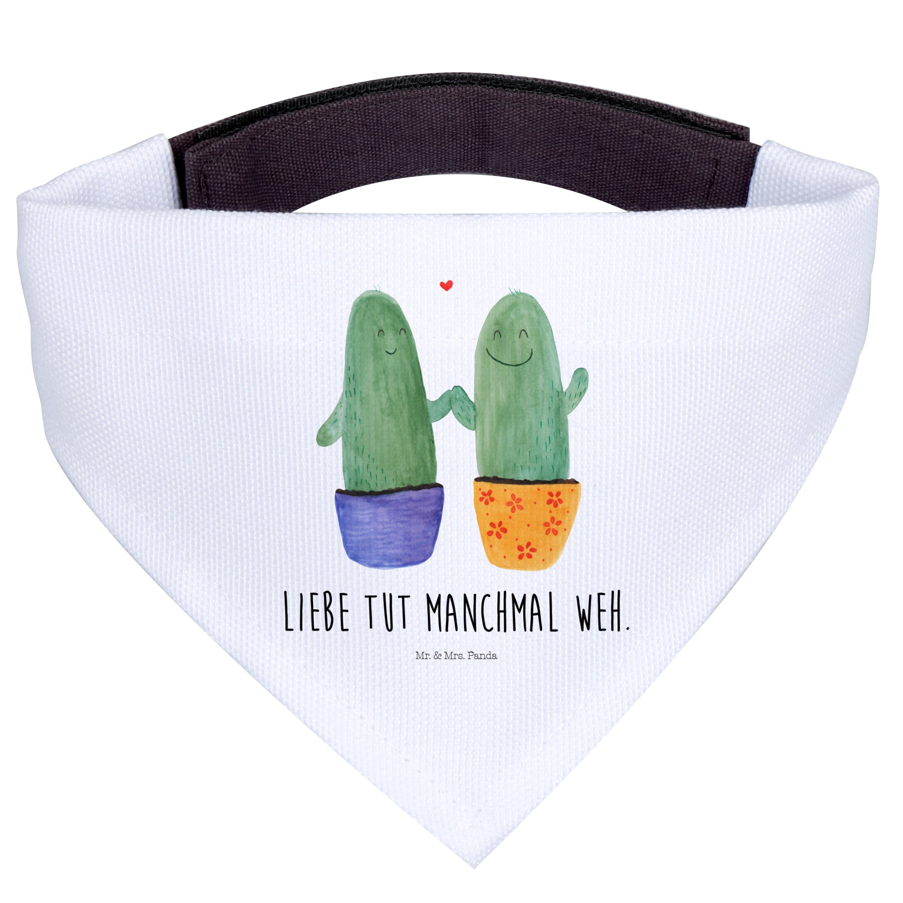 Mr. & Mrs. Panda Hundefliege Kaktus Liebe, Bandana, Weiß, Halstuch Hund, Hunde Hals Tuch, Dreiecks, Polyester, Hunde-Bandana Trennung Tuch für Hunde
