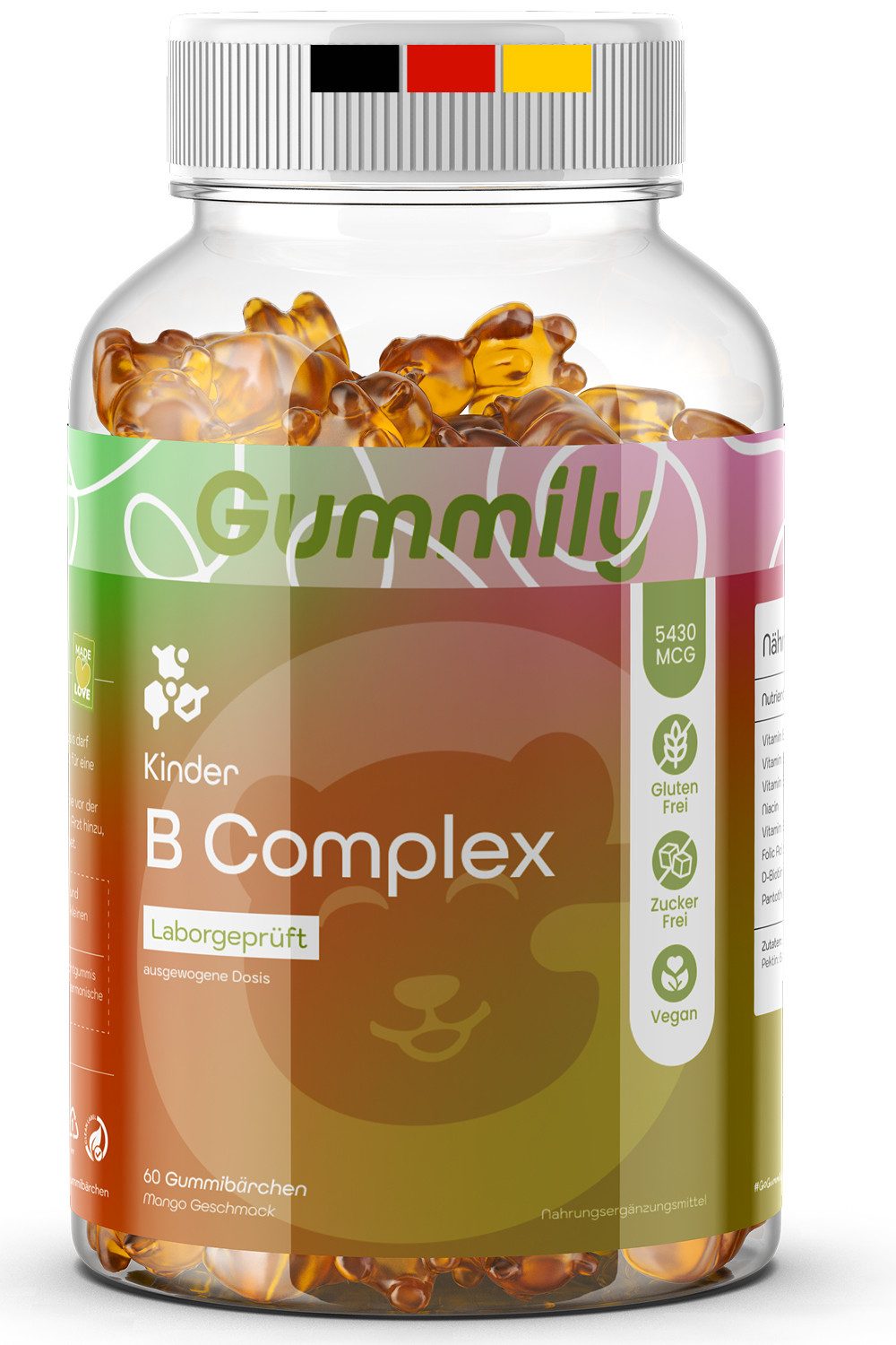 Gummily® Kinder Vitamin B12 Gummibärchen, 60 St., Vitamin B Komplex - Alt. zu Vitamin B 12 Tropfen