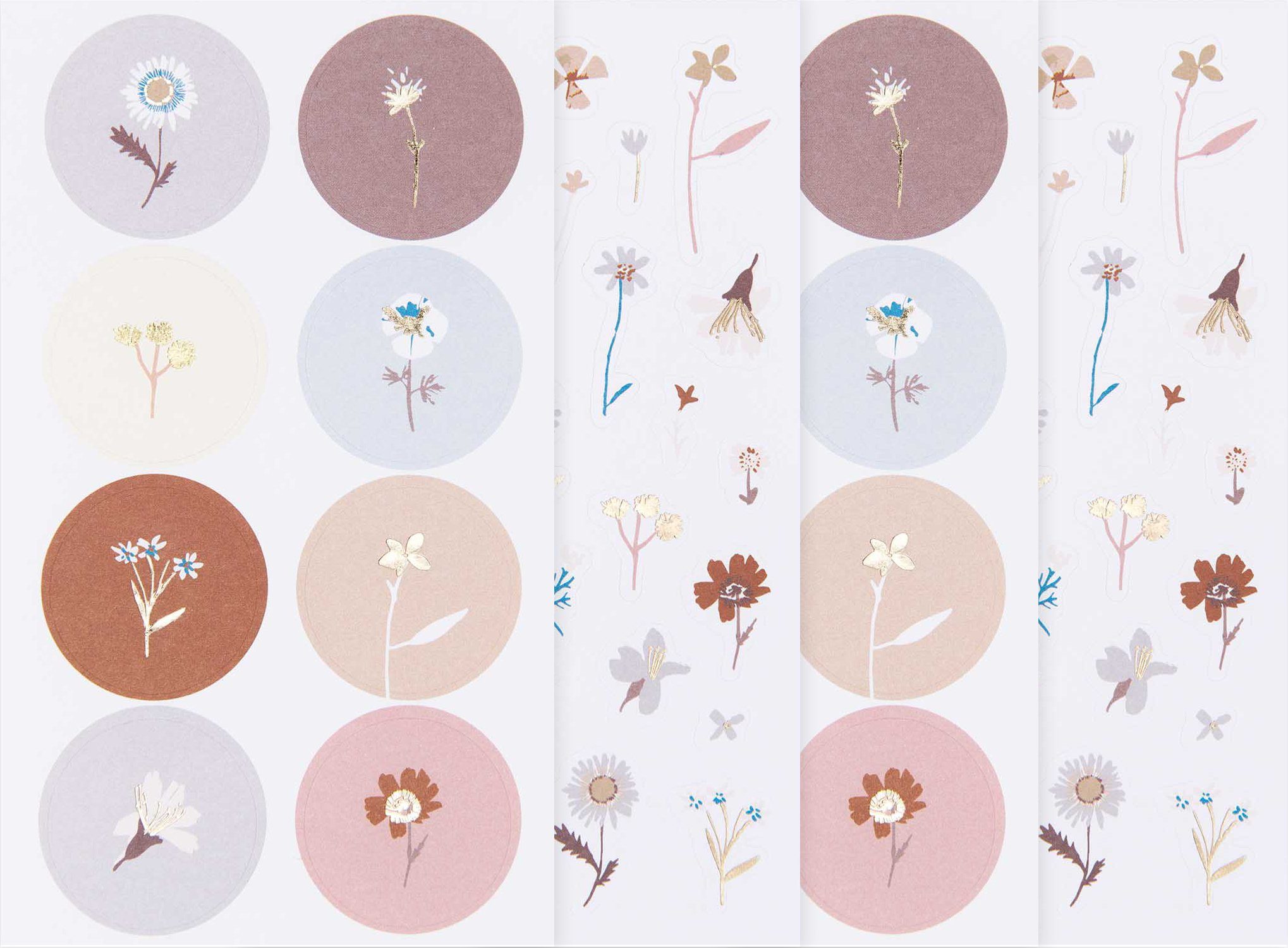 Rico Design Aufkleber Trockenblumen, 80 Stück