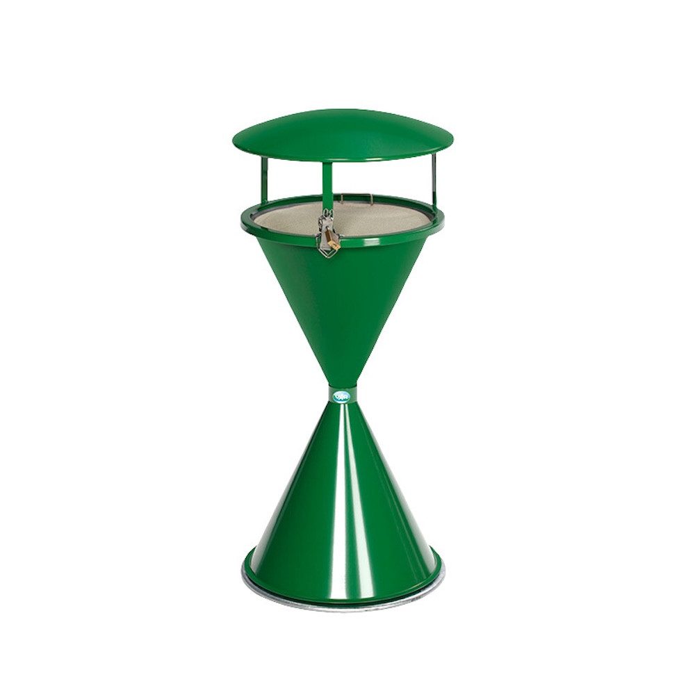 PROREGAL® Aschenbecher Dach für klassischen Standascher 23x44x44cm Stahlblech Grün