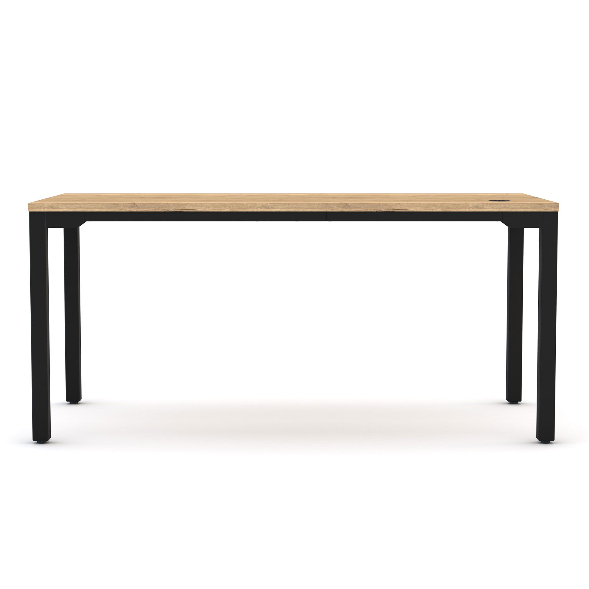 ASSMANN Büromöbel Schreibtisch Piacetta (140x80cm Schwarz Eiche Natura Kollisions-Schutz 4-fach-Motorik Einfachhub, einfache Montage, für Büro und Homeoffice), TÜV-zertifiziert, Blauer Engel, 5 Jahre Herstellergarantie