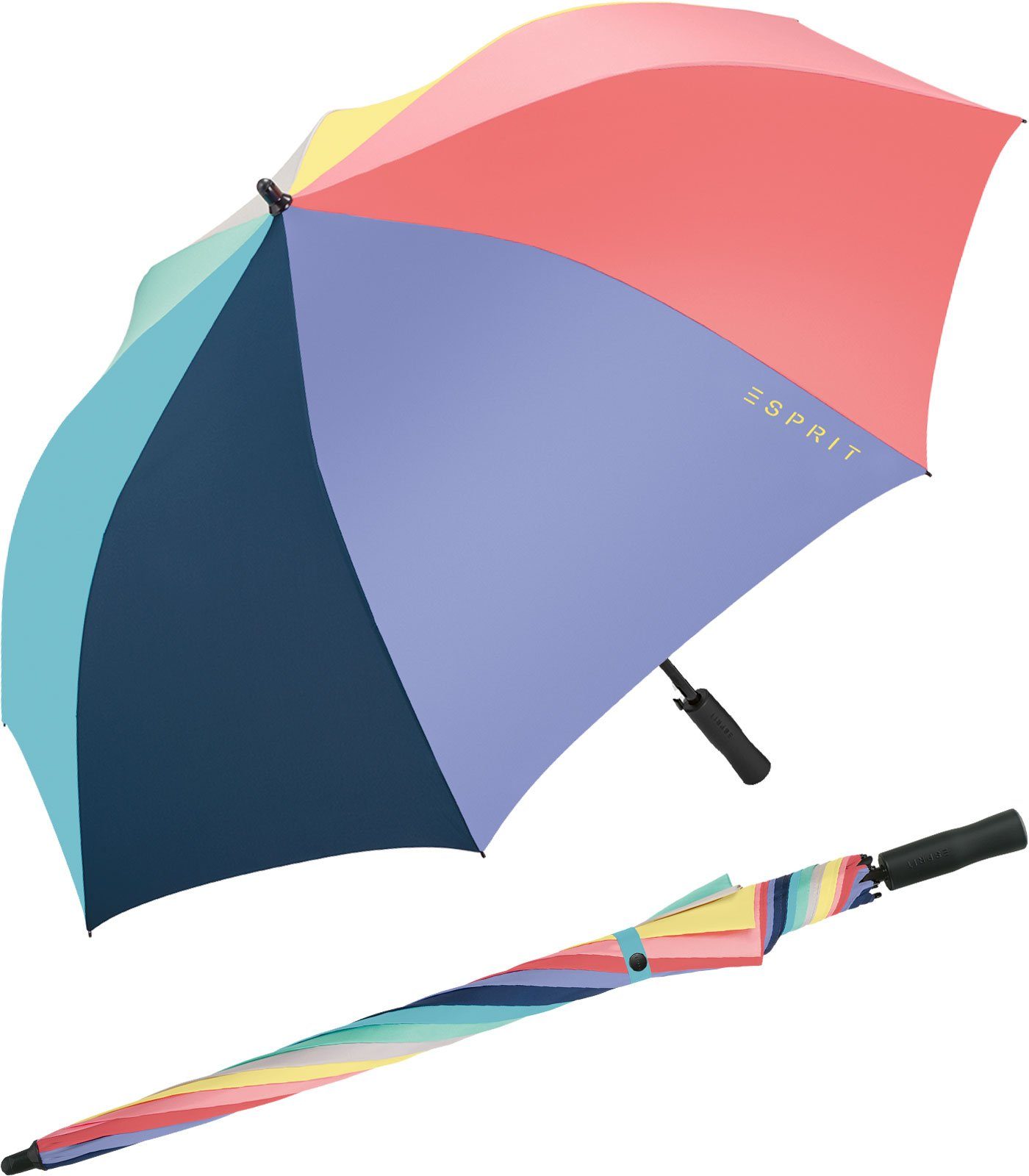Esprit Langregenschirm XXL Regenschirm Golfschirm Automatik sehr groß, riesengroß und farbenfroh | Stockschirme