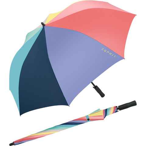 Esprit Langregenschirm XXL Regenschirm Golfschirm Automatik sehr groß, riesengroß und farbenfroh