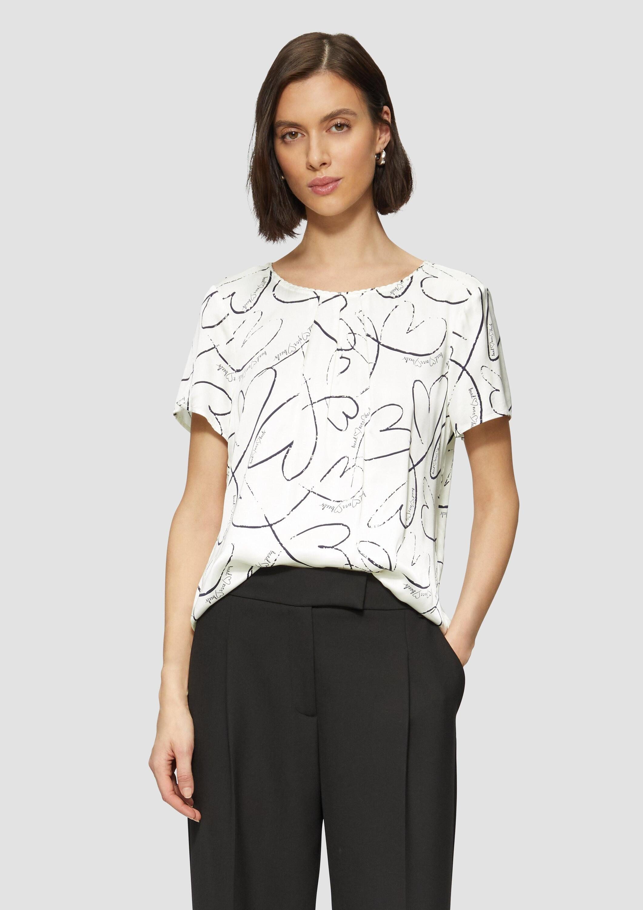 s.Oliver Kurzarmbluse Bluse Leichte Satinbluse mit günstig online kaufen