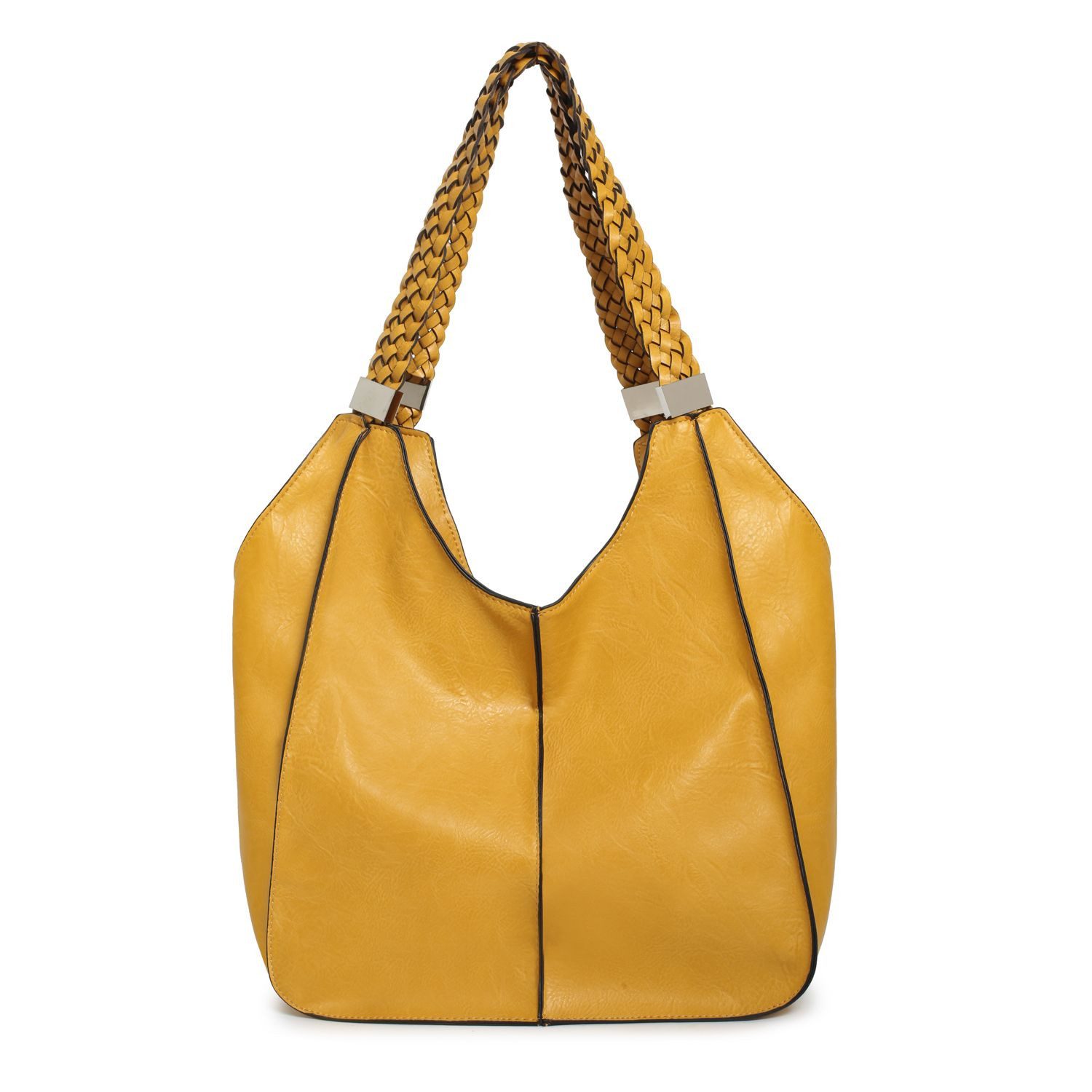 ITALYSHOP24 Schultertasche Damen XXL FLECHTOPTIK Hand-Tasche Shopper Businesstasche Workbag, Tote Bag Reisetasche Henkeltasche Beuteltasche Hobo Bag Weekender