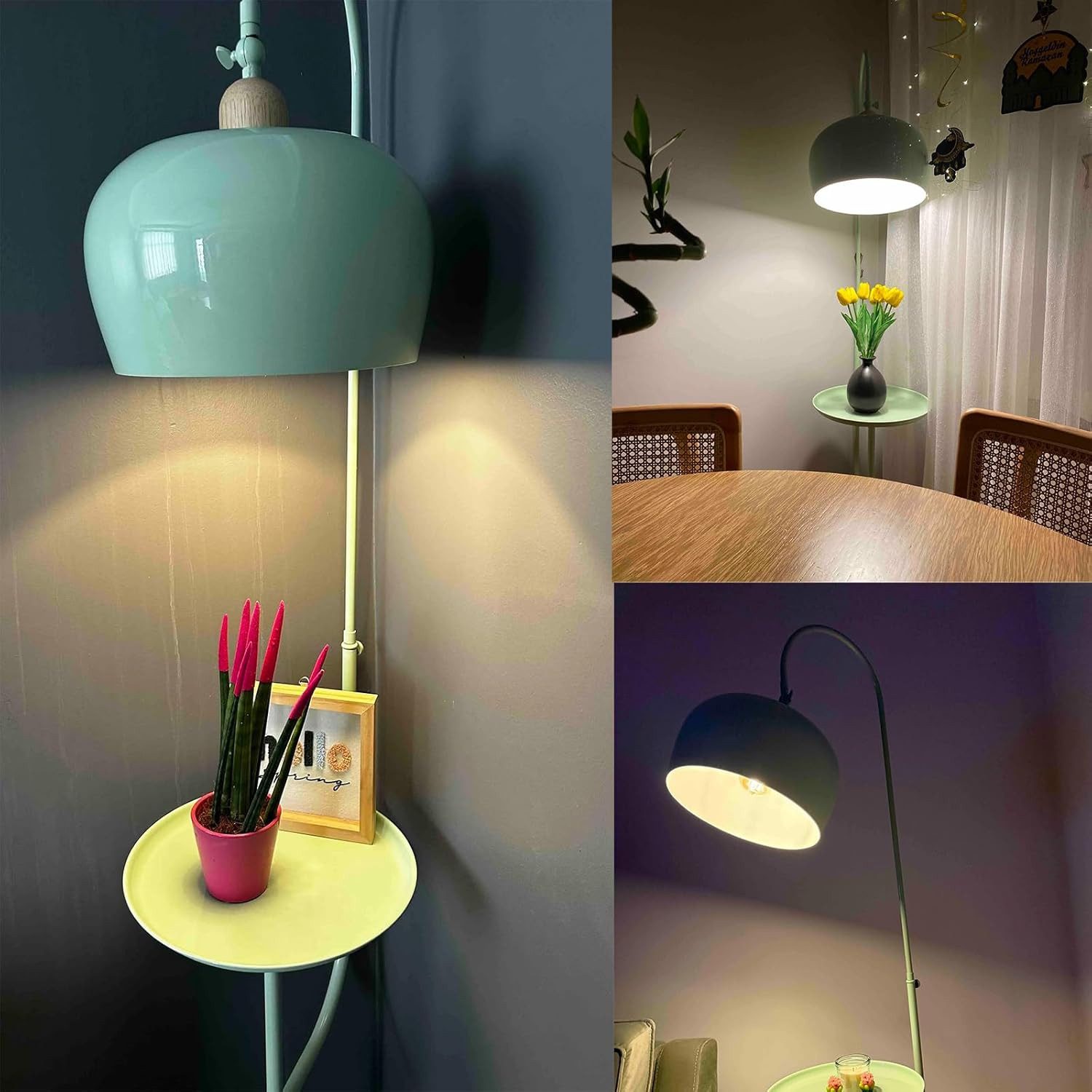 Bamyum Stehlampe Gorkiede Stehlampe aus Metall mit E27, verstellbarer Lampenschirm, ohne Leuchtmittel, E27, verstellbarer Lampenschirm, Stehluchte mit Ablage