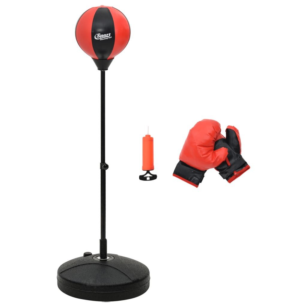 Boxsack Punchingball mit Ständer, Handschuhen & Pumpe 81-122 cm