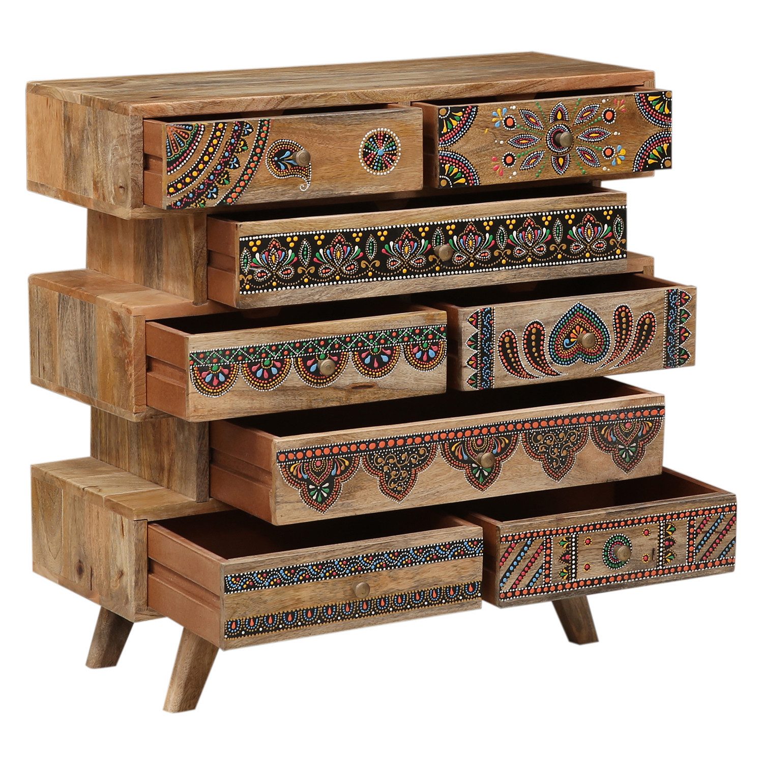 Marrakesch Orient & Mediterran Interior Kommode Orientalische Deko Kommode mit Schublade Schubladenkommode Artha Bunt (1 St), Handarbeit