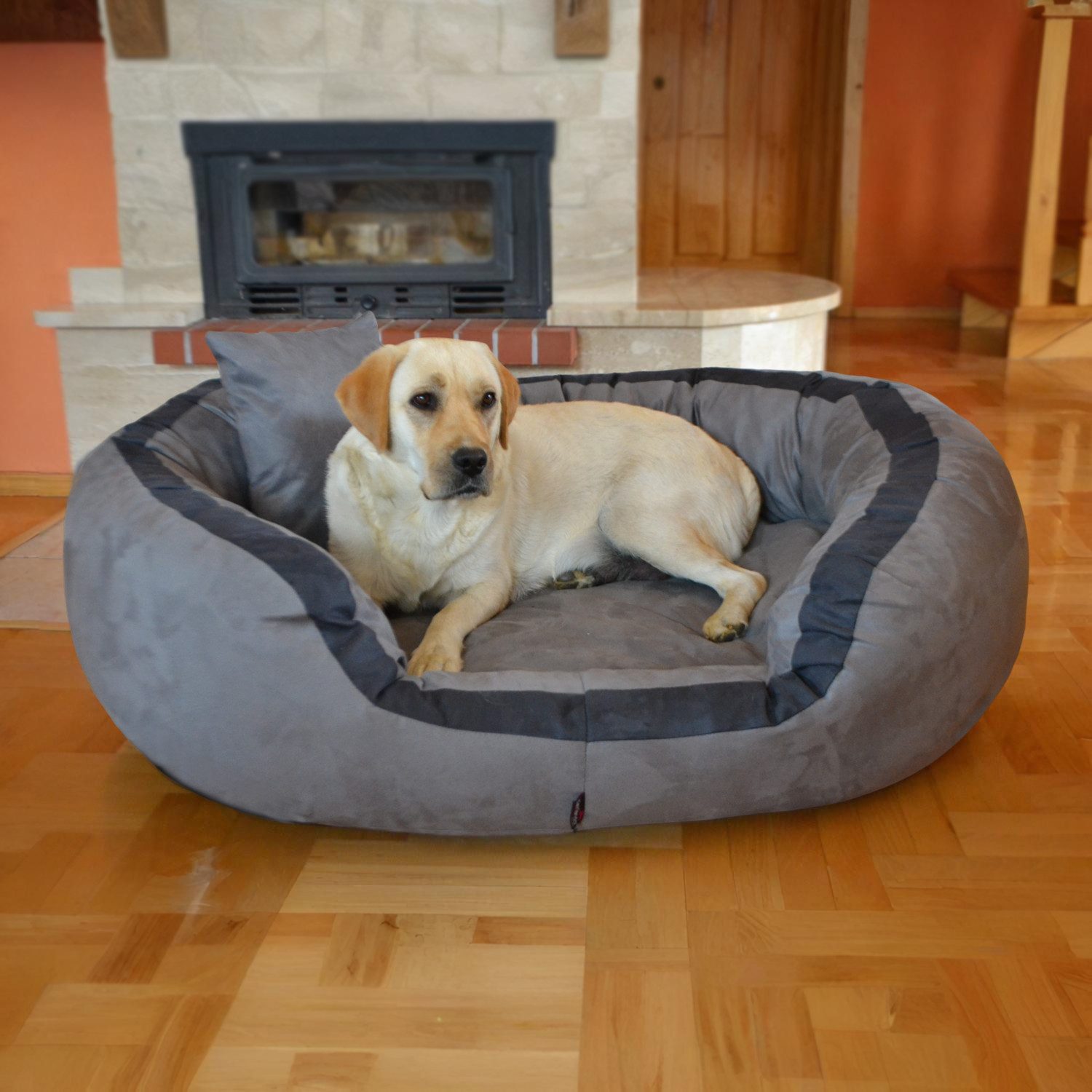 Thumbnail - tierlando® Tierbett PEPPER Orthopädisches Hundebett Hundesofa Velours MEGA DICK & WEICH