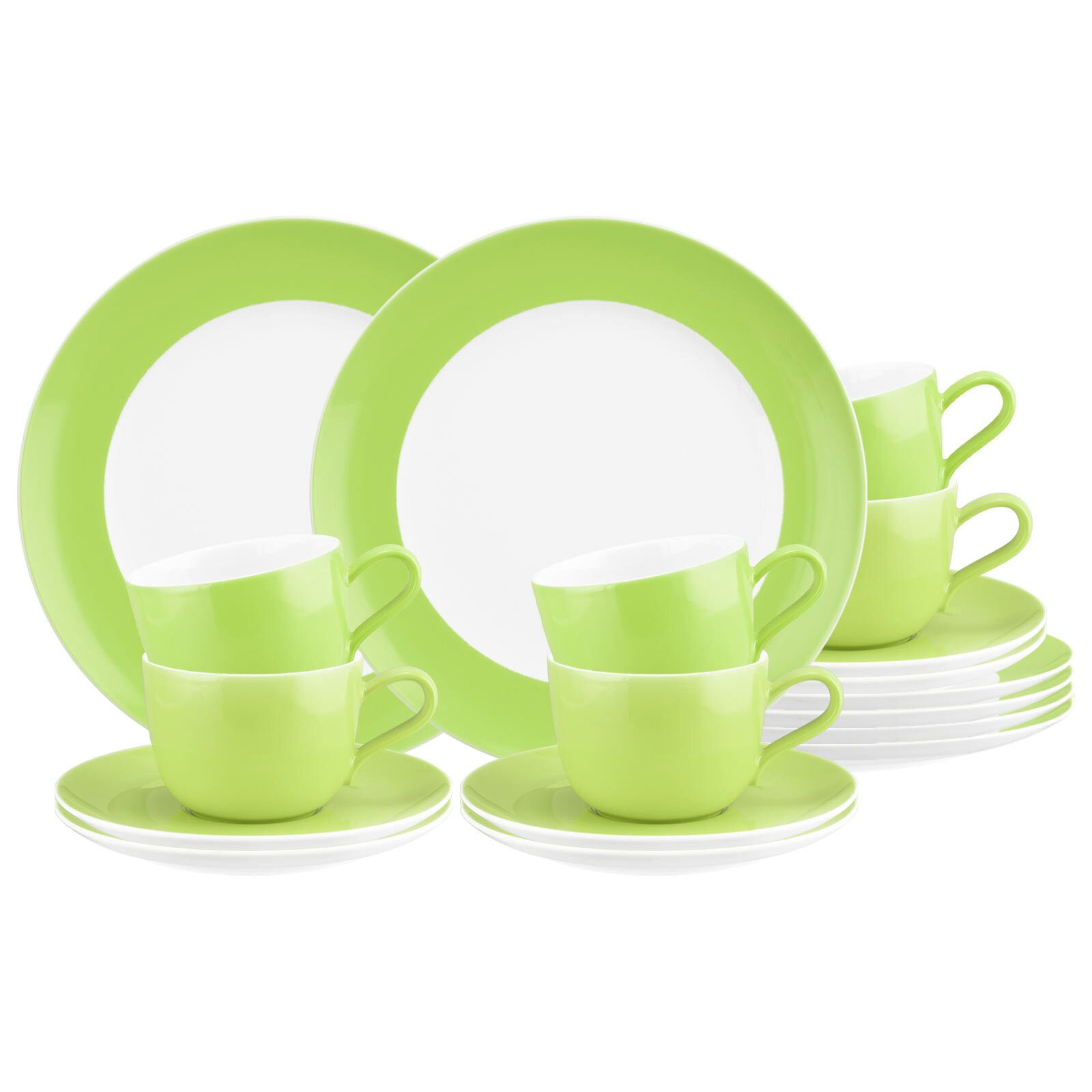 Seltmann Weiden Kaffeeservice Liberty Pure Colors Kaffeeservice 18er Set (18-tlg), 6 Personen, Porzellan