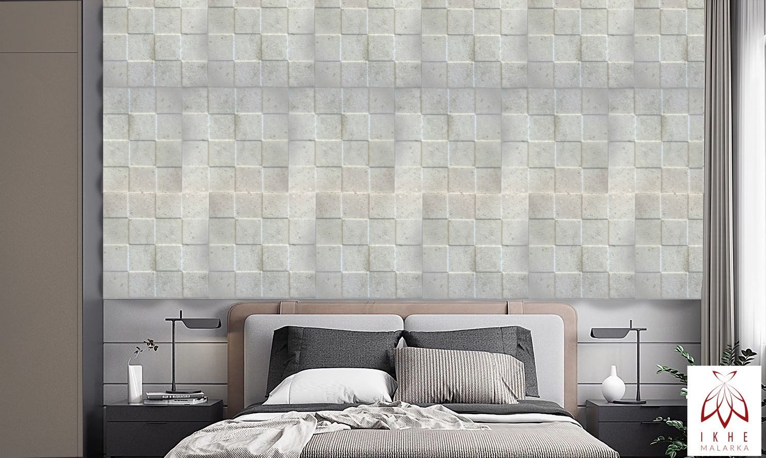IKHEMalarka Wandpaneel Dekoren Betonoptik aus Polystyrol Styropor XPS, BxL: 50x50 cm, 0,25 qm, (1 Stück, 0.25m) Deckenpaneelen Einfach zu montieren Leicht