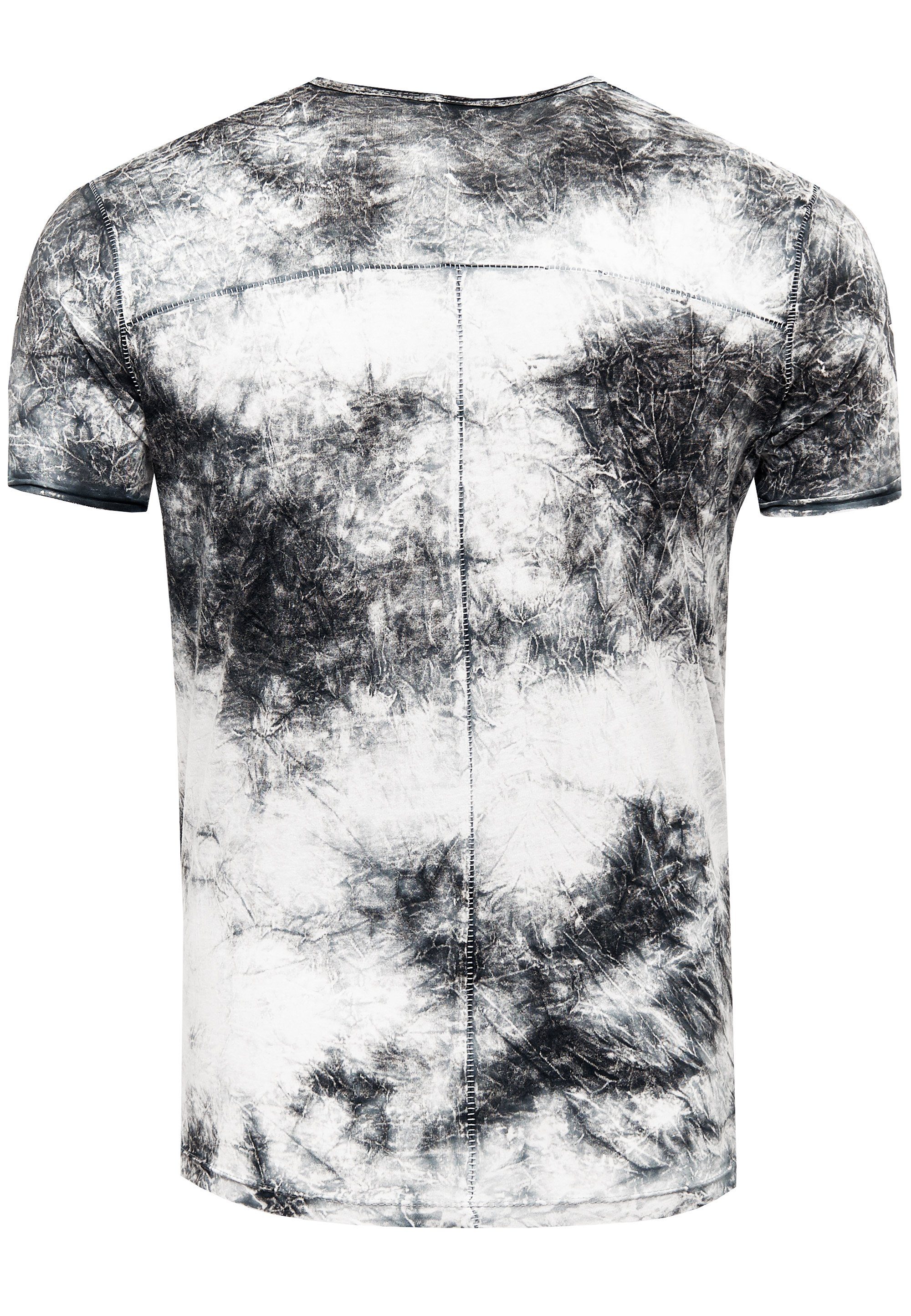 mit Neal toller Batik-Optik Rusty grau T-Shirt