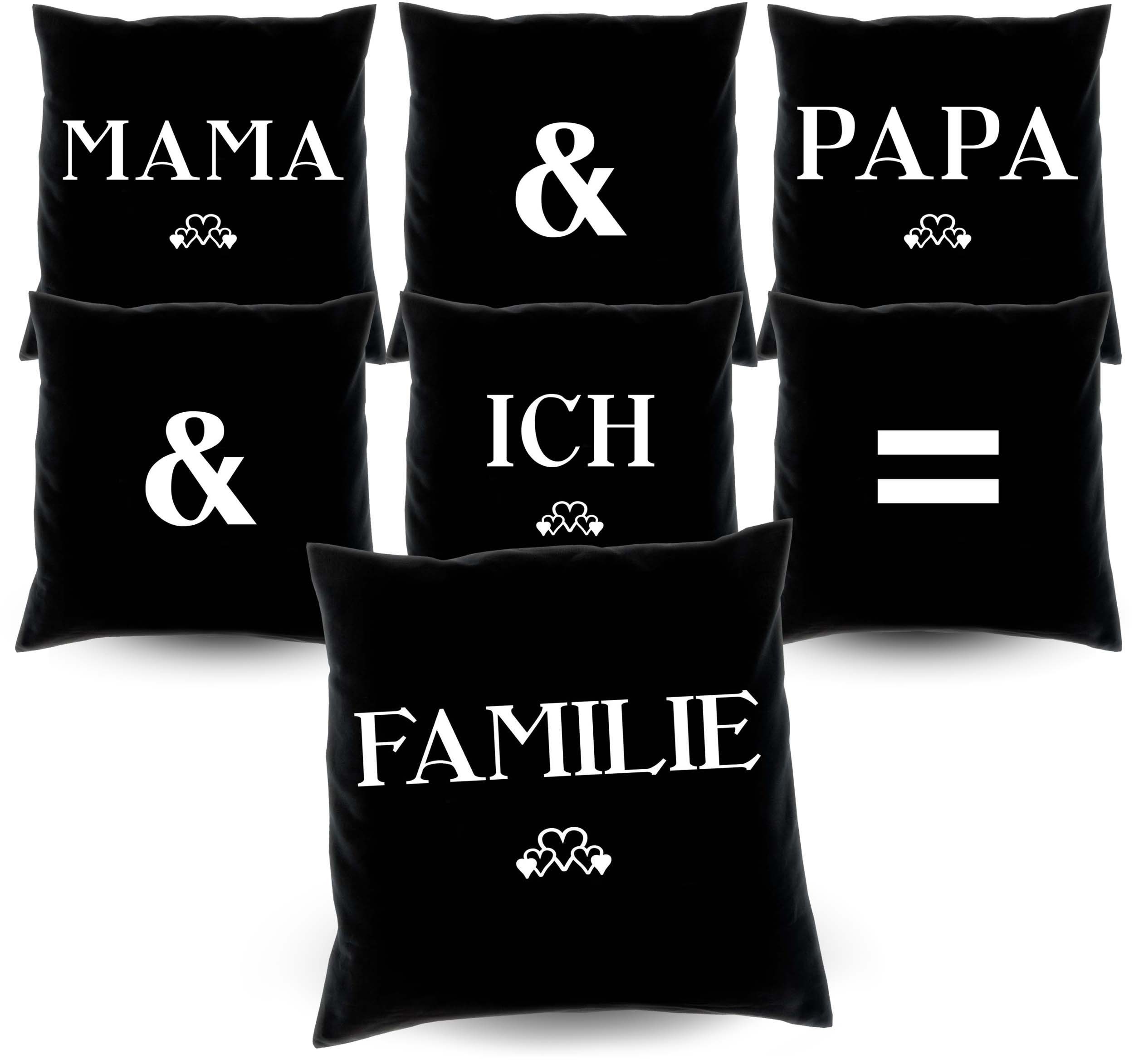 Soreso® Dekokissen 7 Kissen & & Kissen-Set = ich Weihnachtsgeschenke, Eltern Familie Papa Mama