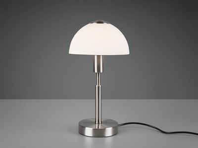 meineWunschleuchte LED Nachttischlampe, Dimmfunktion, LED wechselbar, Warmweiß, Bauhaus-stil Pilz-Lampe per Touch dimmbar, Glas Lampenschirm, H: 33cm