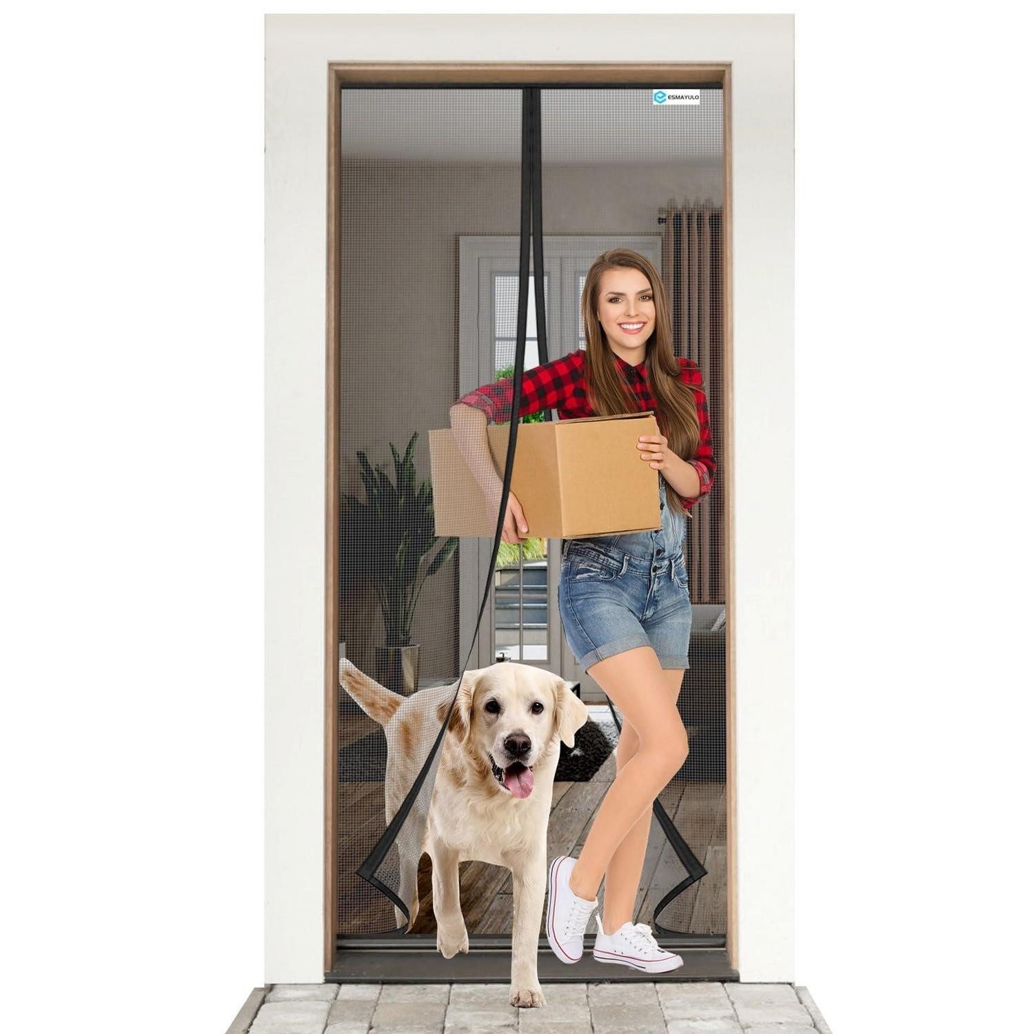 LuxusKollektion Insektenschutz-Vorhang Magnetvorhang Tür Fliegengitter 110x200 (BxH) cm Schwarz Fiberglas