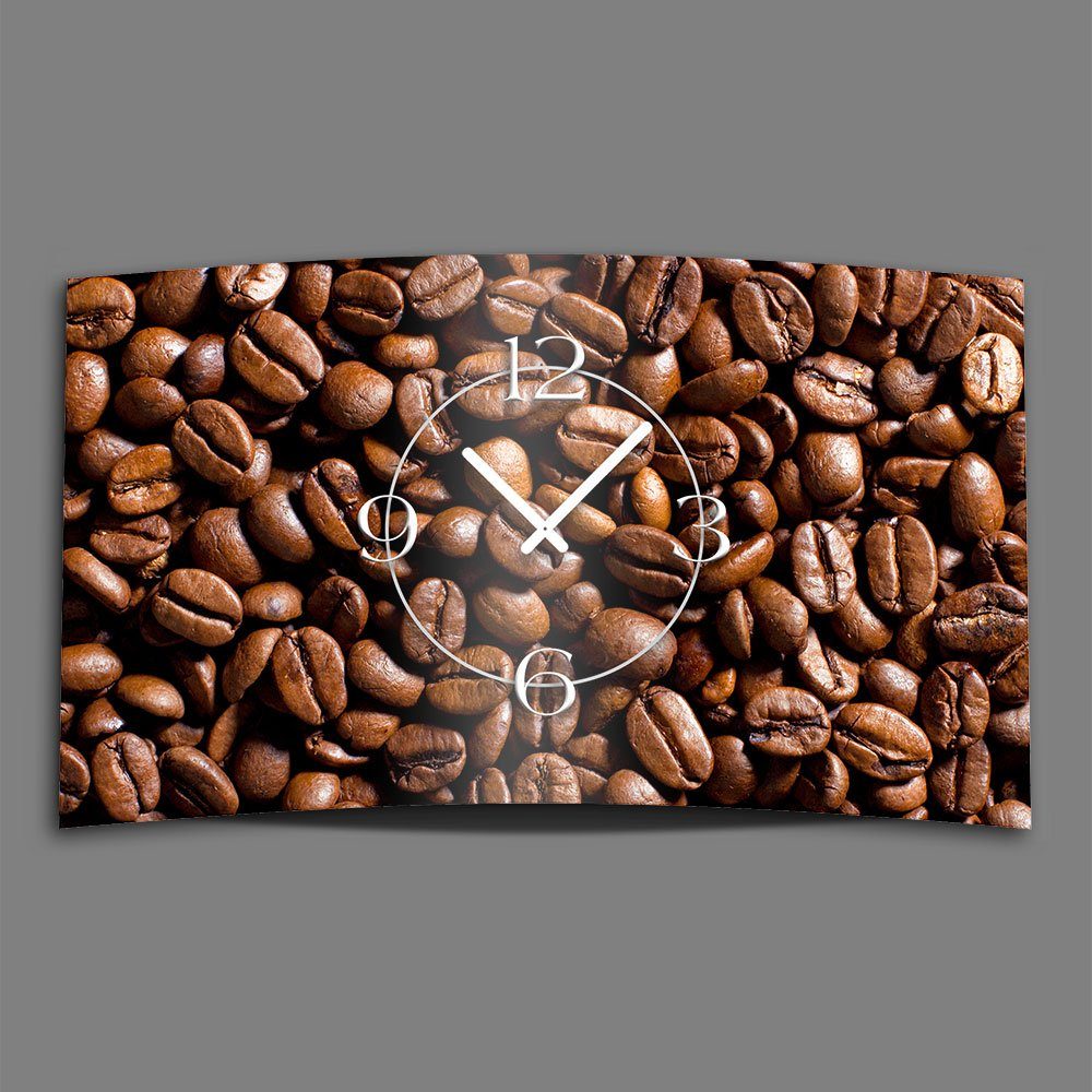 dixtime Wanduhr Kaffebohnen Designer Wanduhr modernes Wanduhren Design leise kein (Einzigartige 3D-Optik aus 4mm Alu-Dibond)