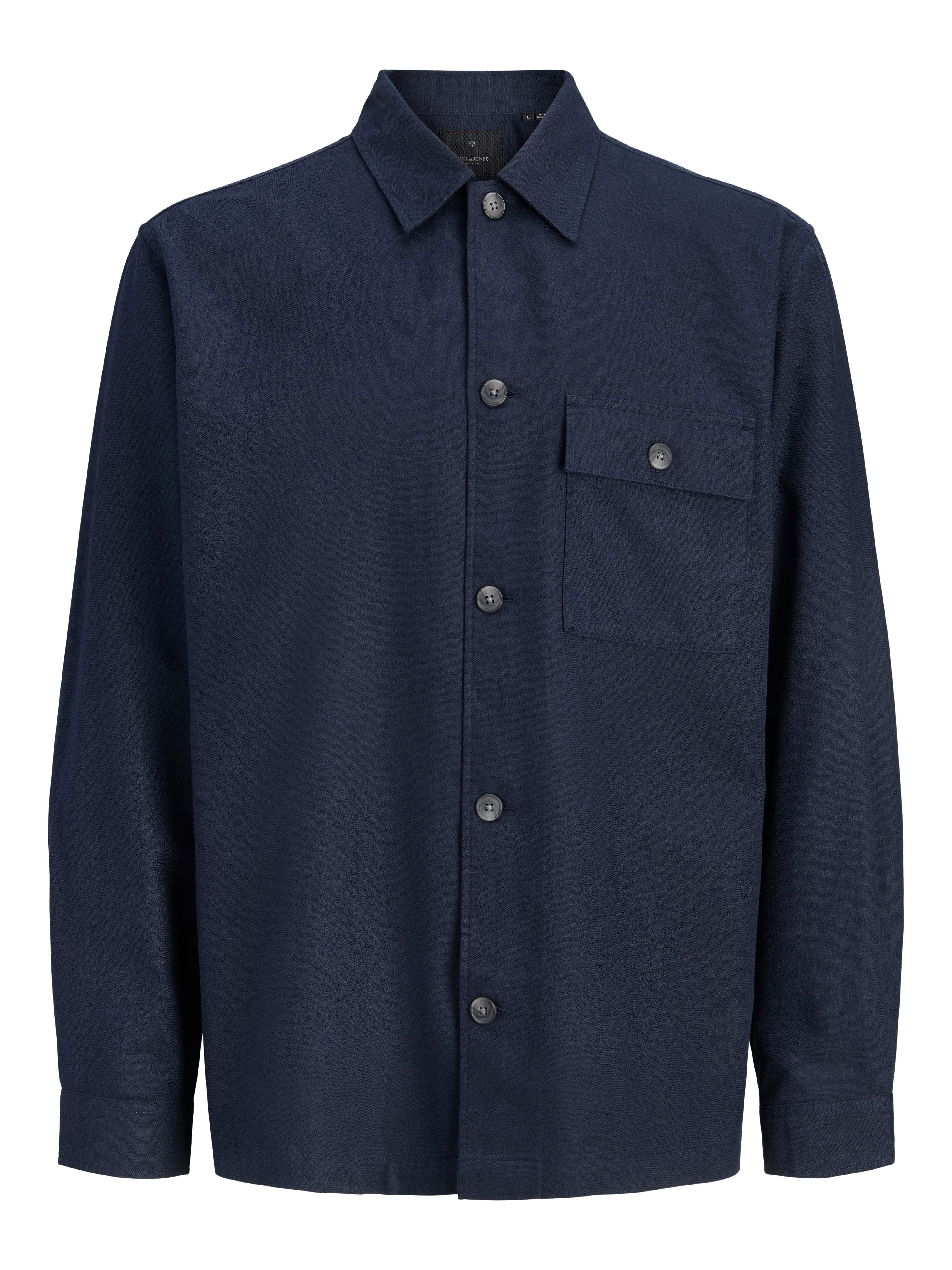 Jack & Jones Langarmhemd JPRBLATYLER HERRINGBONE L/S OVERSHIRT mit Brust Tasche – Bild 3 von 3