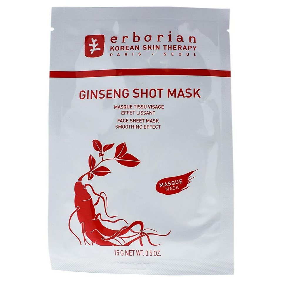 Erborian Gesichtsmaske Soothing face mask Ginseng Shot Mask (Face Sheet Mask)  15 g, Batterien: 1 Lithium-Ionen Batterien