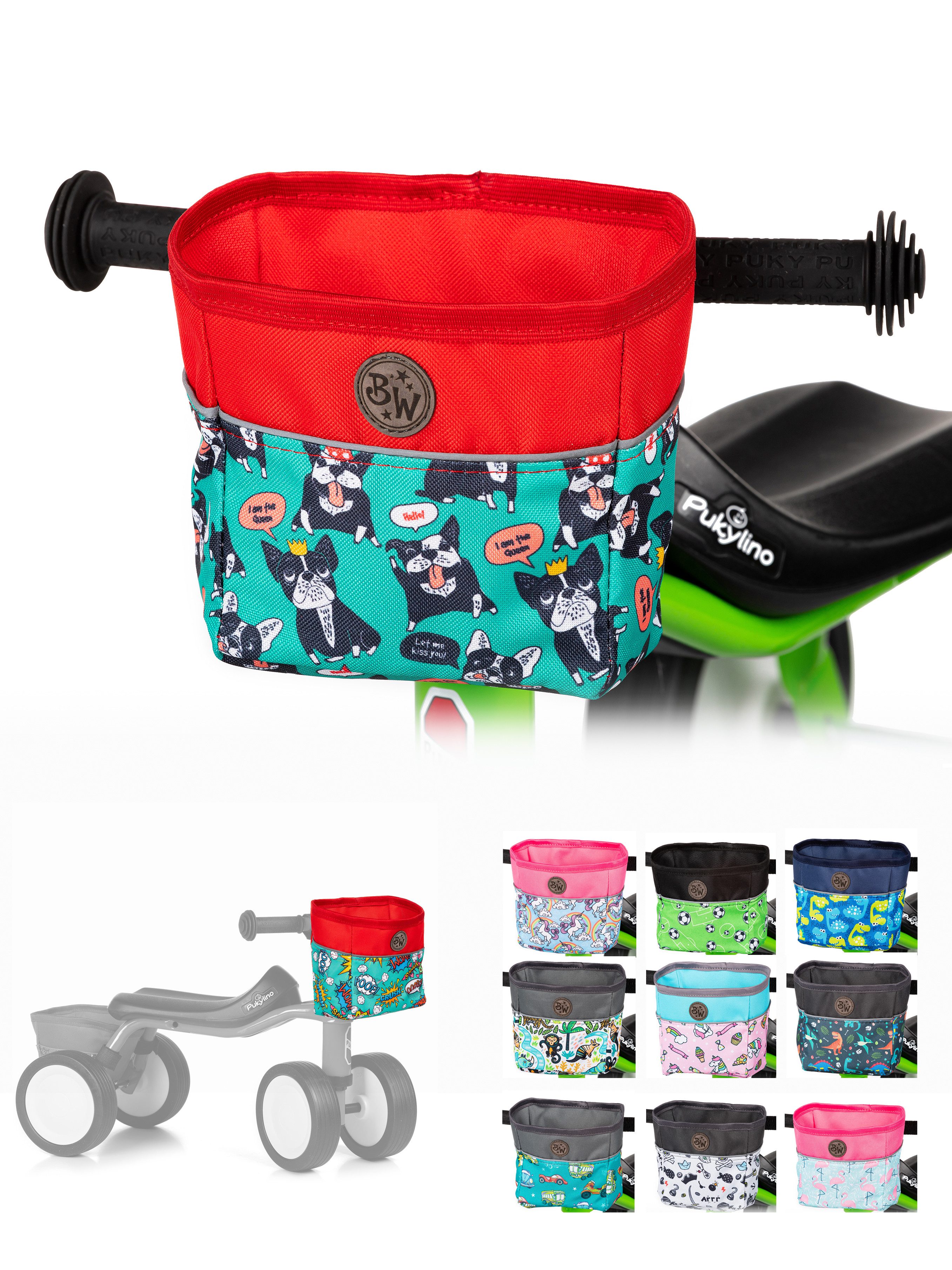 BambiniWelt by Rafael K. Fahrradtasche LENKERKORB Tasche kompatibel mit Pukylino Wutsch Fitsch Puky OFFEN