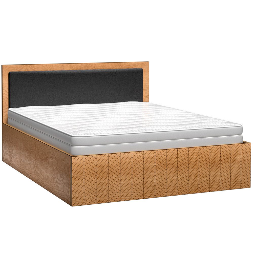 Lomadox Bettgestell FABRIANO-161, Doppelbett Einzelbett Schlafzimmermöbel modern in Eiche