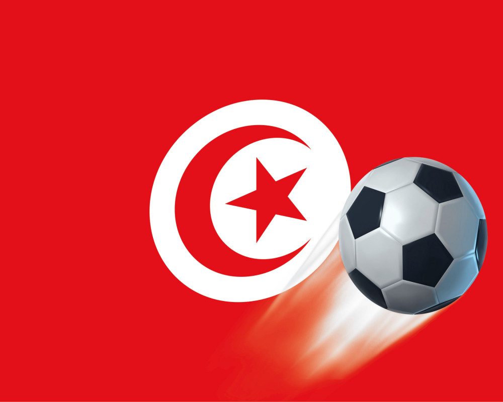 1art1 Poster FuÃŸball Kunstdruck Bild - Tunesien Länder-Flagge (40 x 50 cm)
